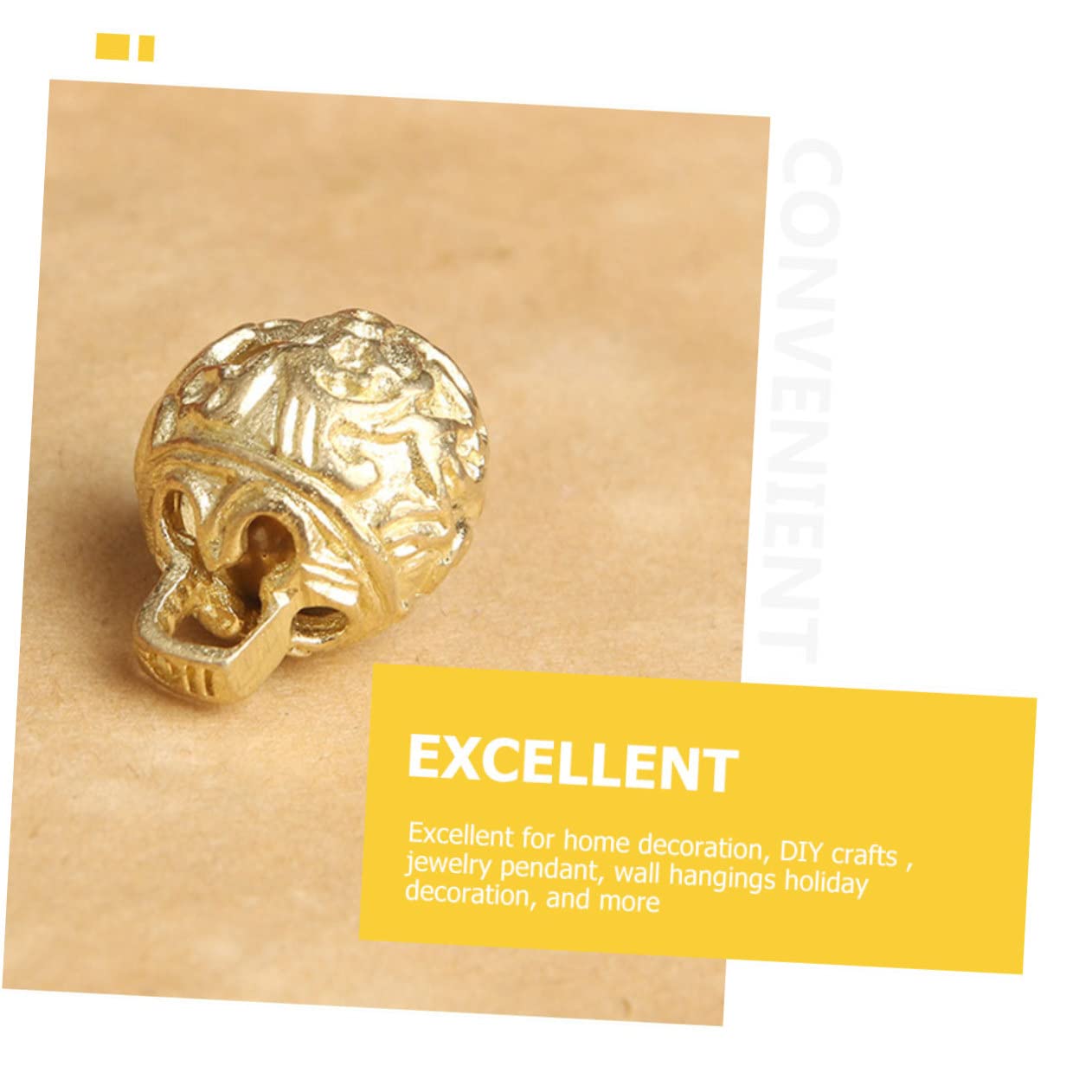 MAGICLULU 10 Set Piccolo Portachiavi Arredamento Campanellini Per L'artigianato Natale Campane in Miniatura Per L'artigianato Campana Sospesa Ottone Golden 10 Pezzi * 10