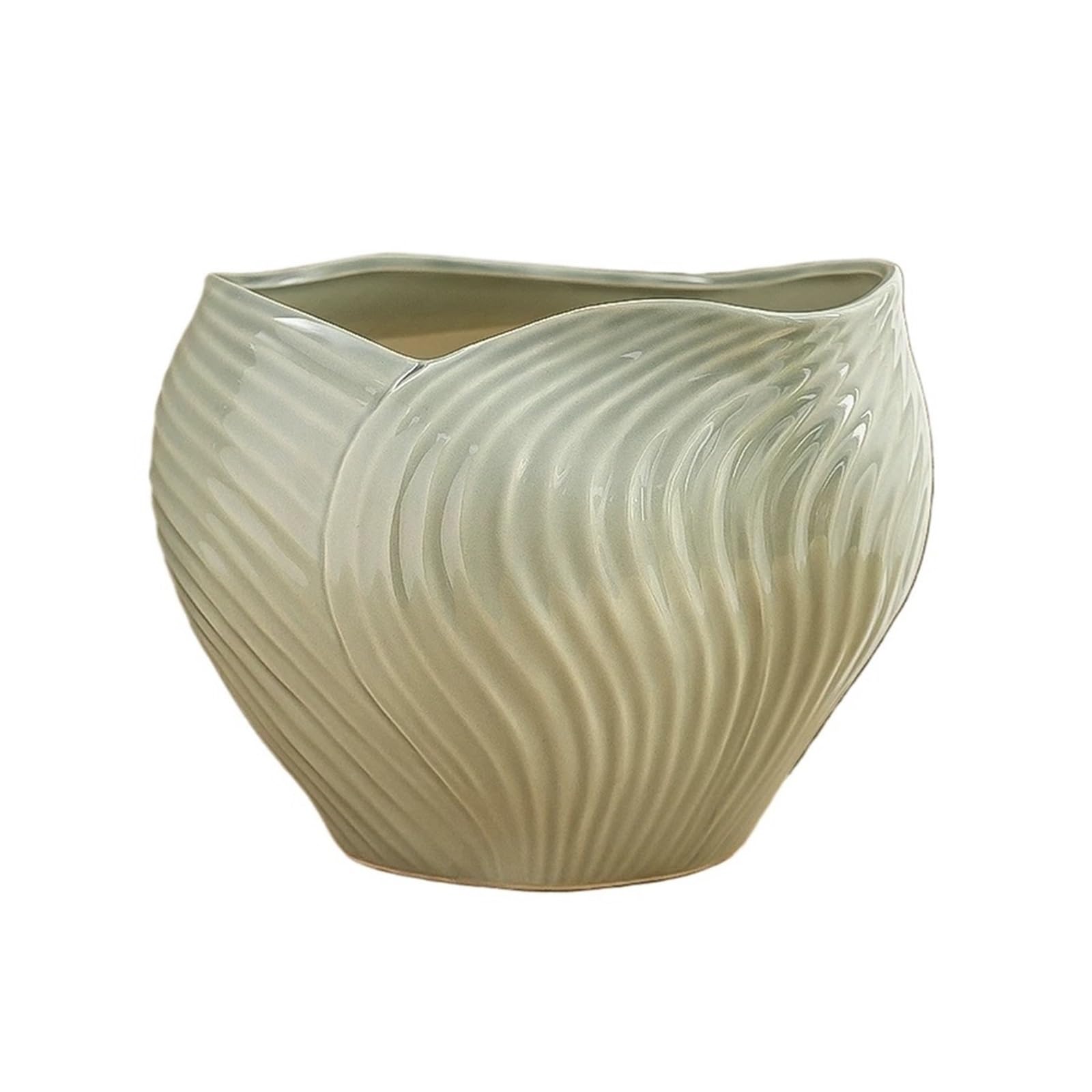 XXAD553TY Planter Minimalist Ceramic Plant Pot: A Stylish, Large Pot, Ideal For Home Décor(Gris)