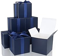 Vista 18 de COTOPHER 60 cajas de regalo pequeñas, cajas de regalo de 2 x 2 x 2 pulgadas, cajas de regalo de papel con cintas, caja de dulces para regalos