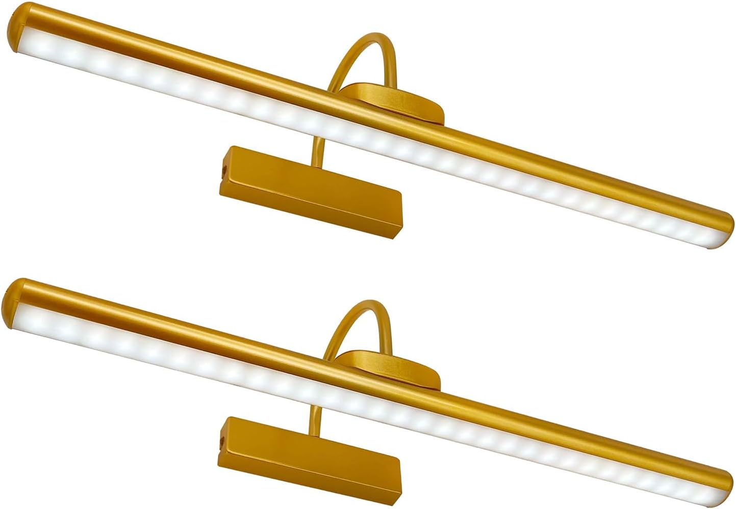 23" Wireless Picture Lights, Rechargeable Battery Art Display Light with Remote Control, Dimmable/Timer Off Dartboard Light, 3 Lighting Modes Full Metal Painting Display Lights (Gold-2Pack)