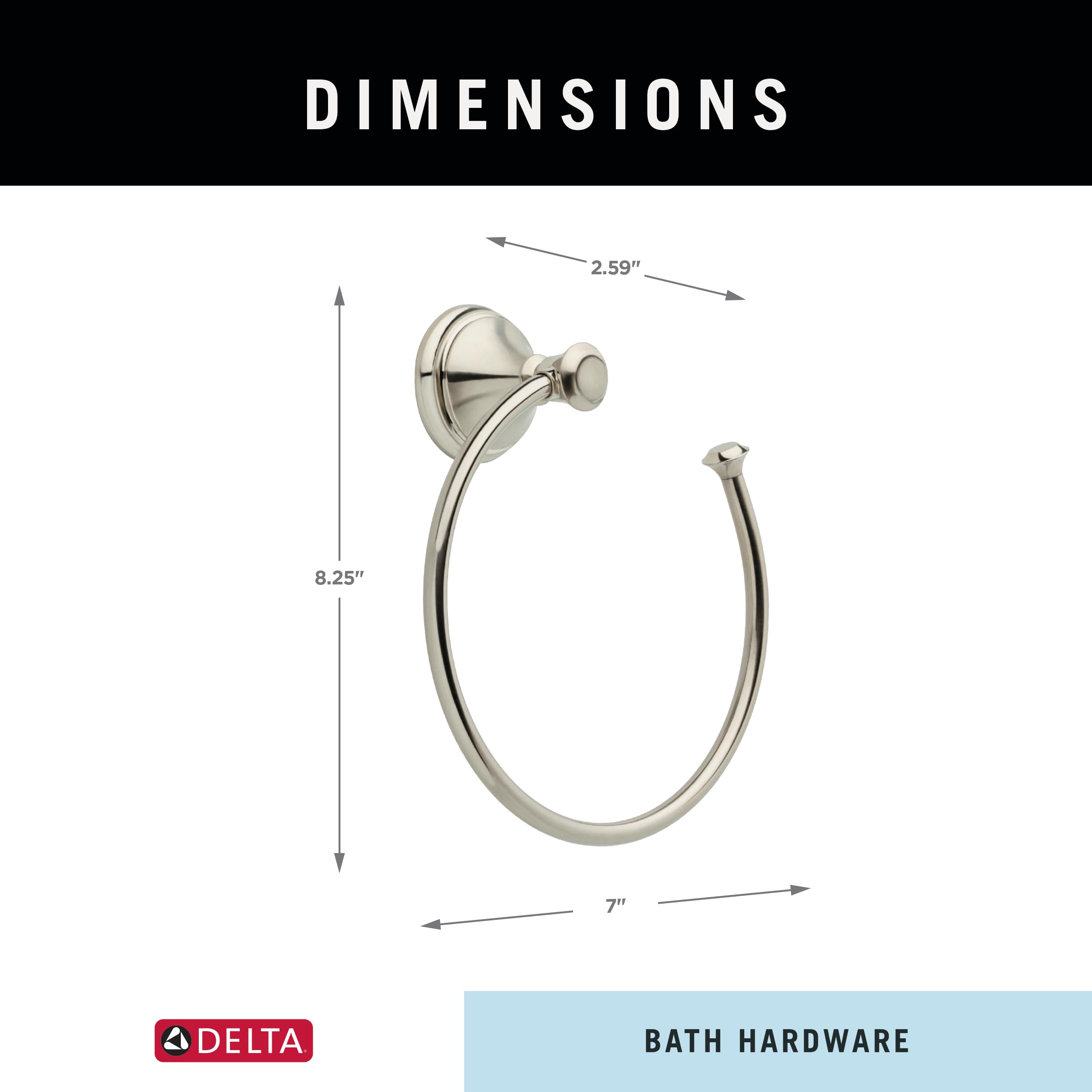 Delta Cassidy (1-Pack) Hand Towel Holder Brilliance Stainless