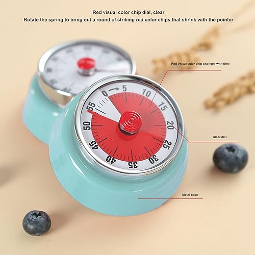 Miniatura 5 de Temporizador visual de 60 minutos, herramienta de gestión de tiempo de color brillante con alarma para reuniones de oficina, enseñanza de cocina