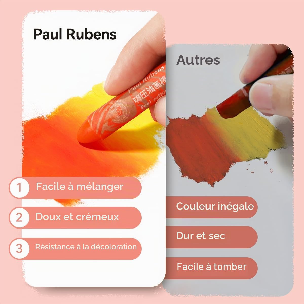 Paul Rubens HaiYa Kit de pastels à l'huile, 72 couleurs vives et crémeuses, 10 feuilles de papier pastels à l'huile, 1 colle de masquage, 1 grattoir et 1 marqueur acrylique noir