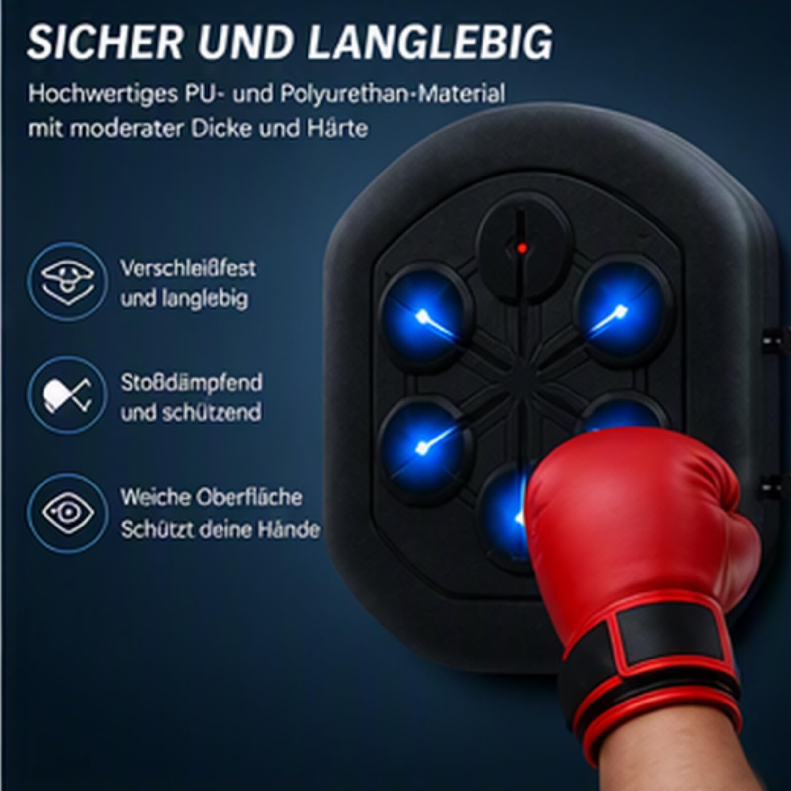 Macchina da boxe elettronica con sensore Bluetooth e guanti