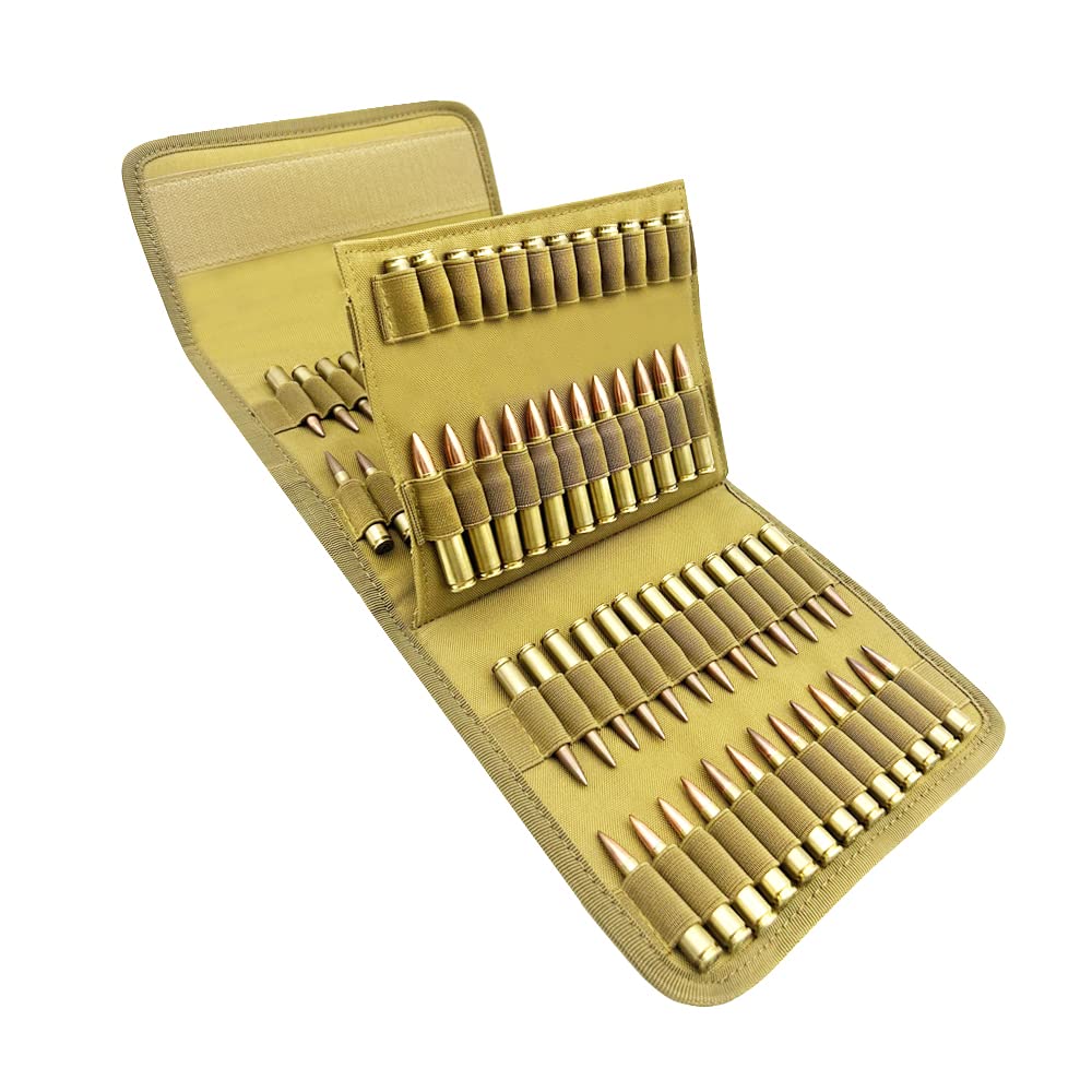 100 Rounds Rifle Pistol Bullet Cartridge Bandoleer Ammo Ammunition Shell Carrier Holder Case Magazine Pouch for .38 9mm .357