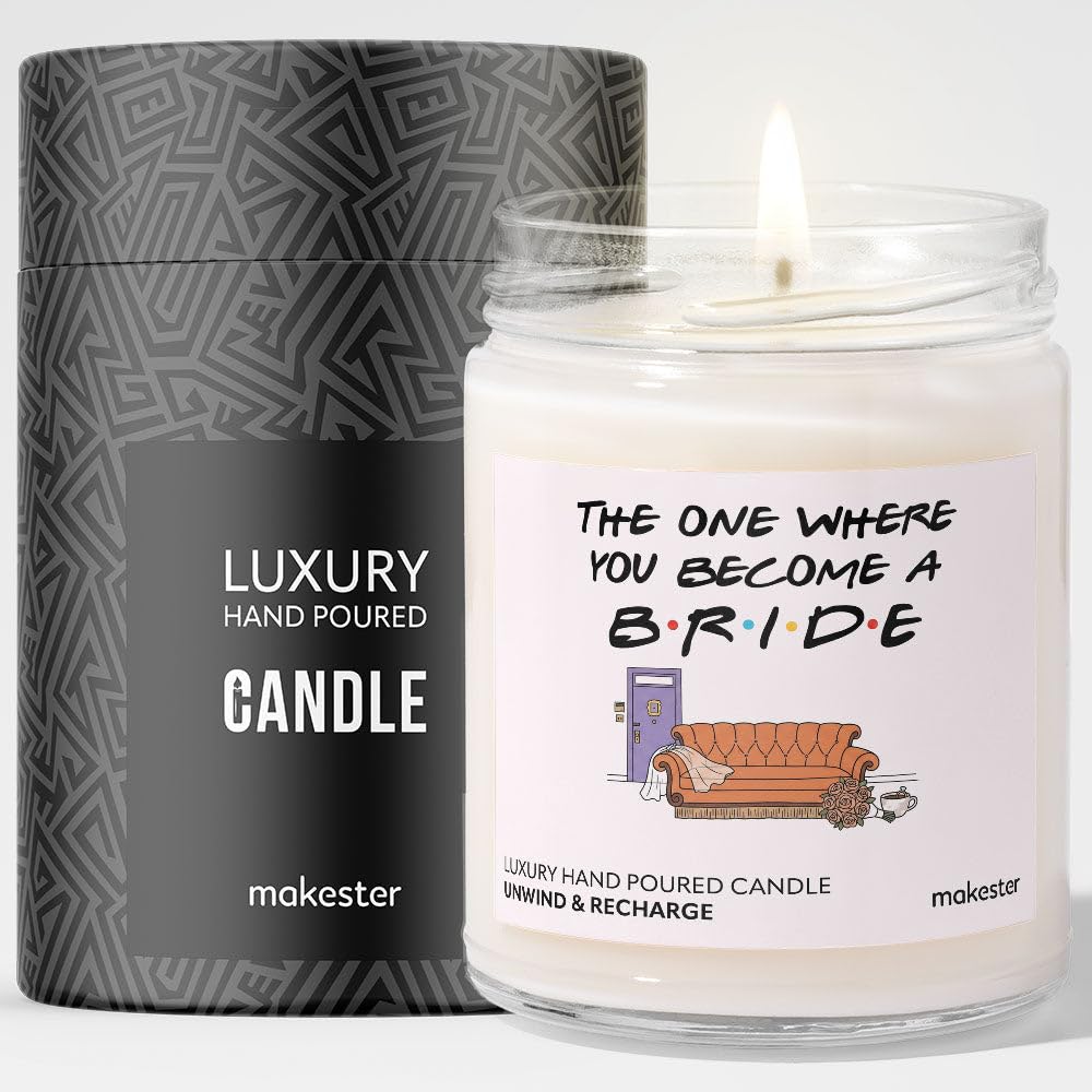 Bride Gifts from Friend - Luxury Soy Wax Candle - Vanilla, Jasmine, Sugared Almond - Makester โ image 1