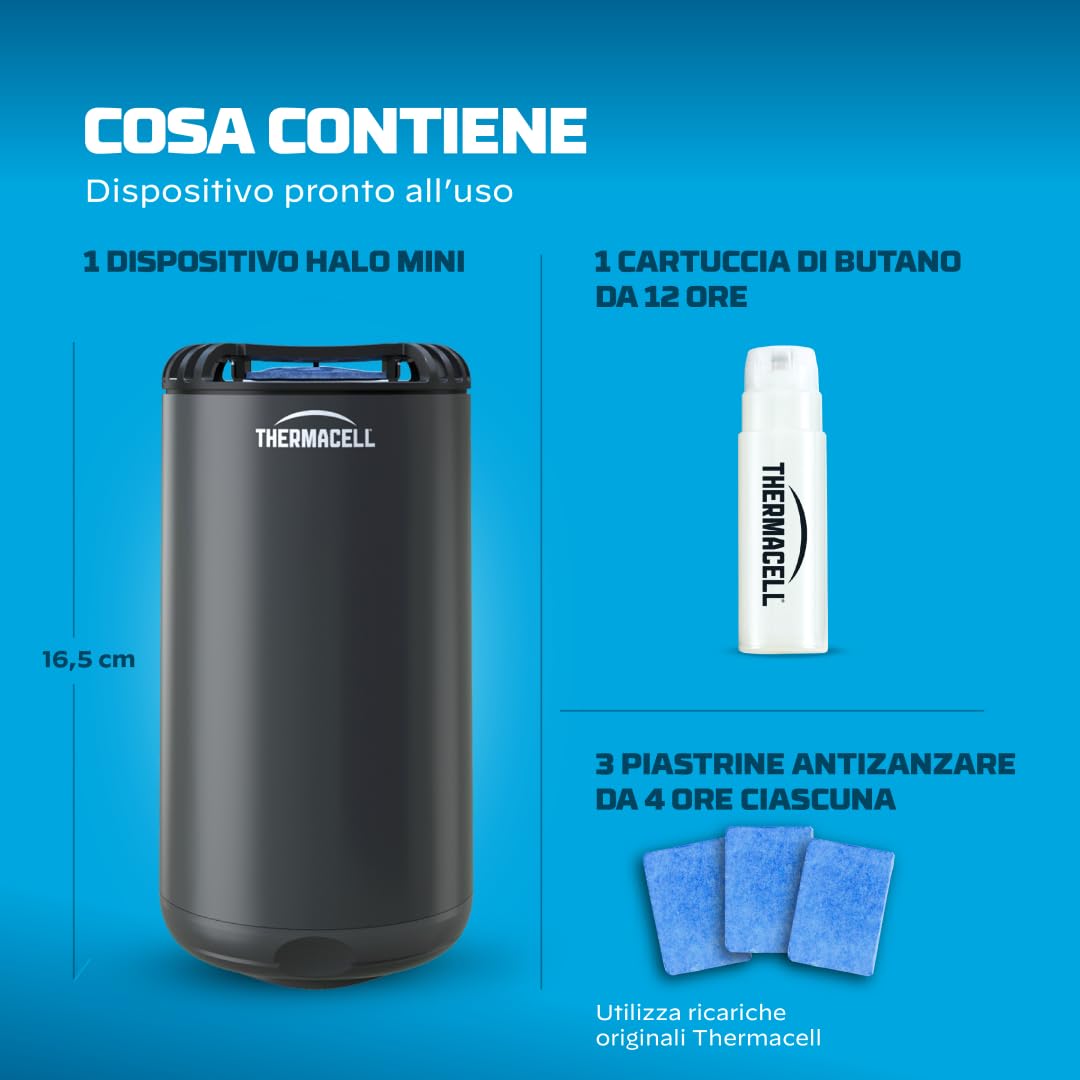 Thermacell Mini Halo Antizanzare da Esterno 21 m² Senza DEET Grafite