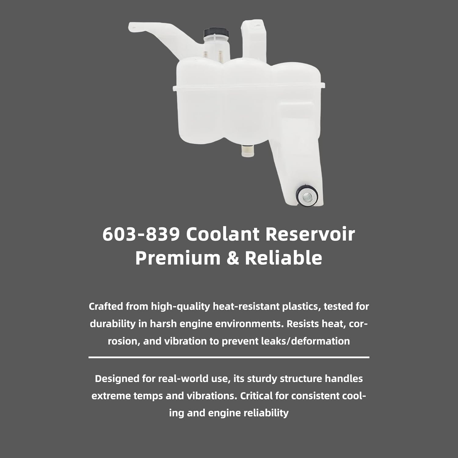 Engine Coolant Reservoir for 2013-2018 Ram 2500 3500 4500 5500 L6 6.7L - Direct Replacement for OEM 603-839, 68166475AC, 68096261AA, 68166475AB