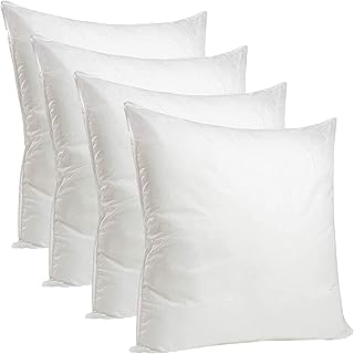 Oliver Bedding Hypoallergenic Premium cushion inserts - Hollowfibre Stuffed Square Cushion Pillows for Sofa and Bed – Comfortable Anti Allergenic Pad Stuffer Insert Square Pillow (4, 16" x 16")