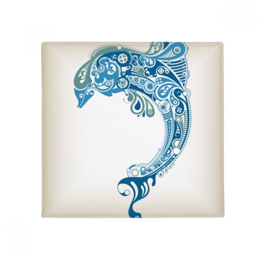 Tapis de sol dauphin bleu 80x80cm antidérapant pour animaux et cuisine