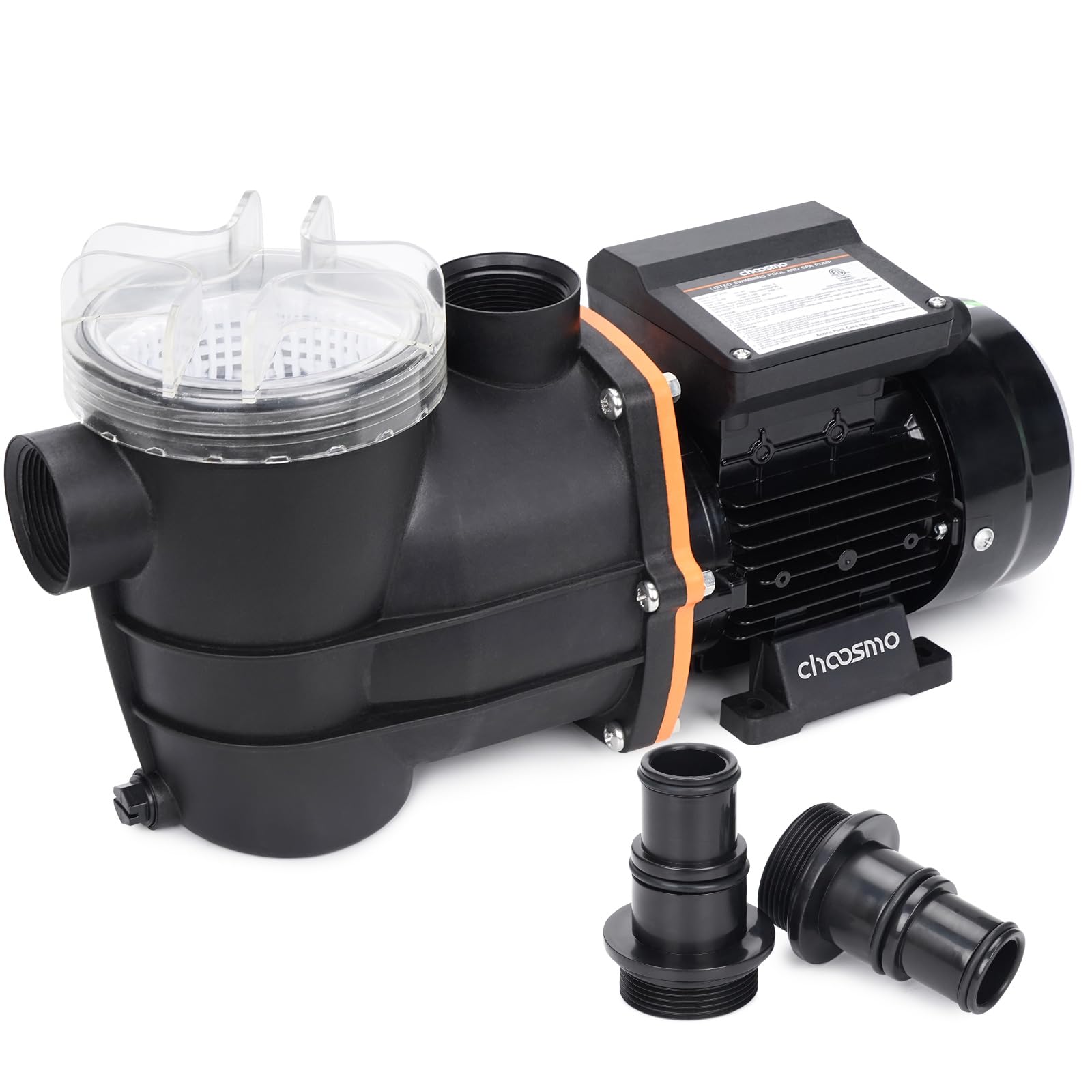 Photo 1 of choosmo 1/2HP Above Ground Pool Pump, 3120GPH 115V Pool Filter Pump Replacement for Sand Filter Systems, High-Flow Swimming Pool Circulation Pump with 1.25/1.5 in Hose Adapters, 41ft Max Head
