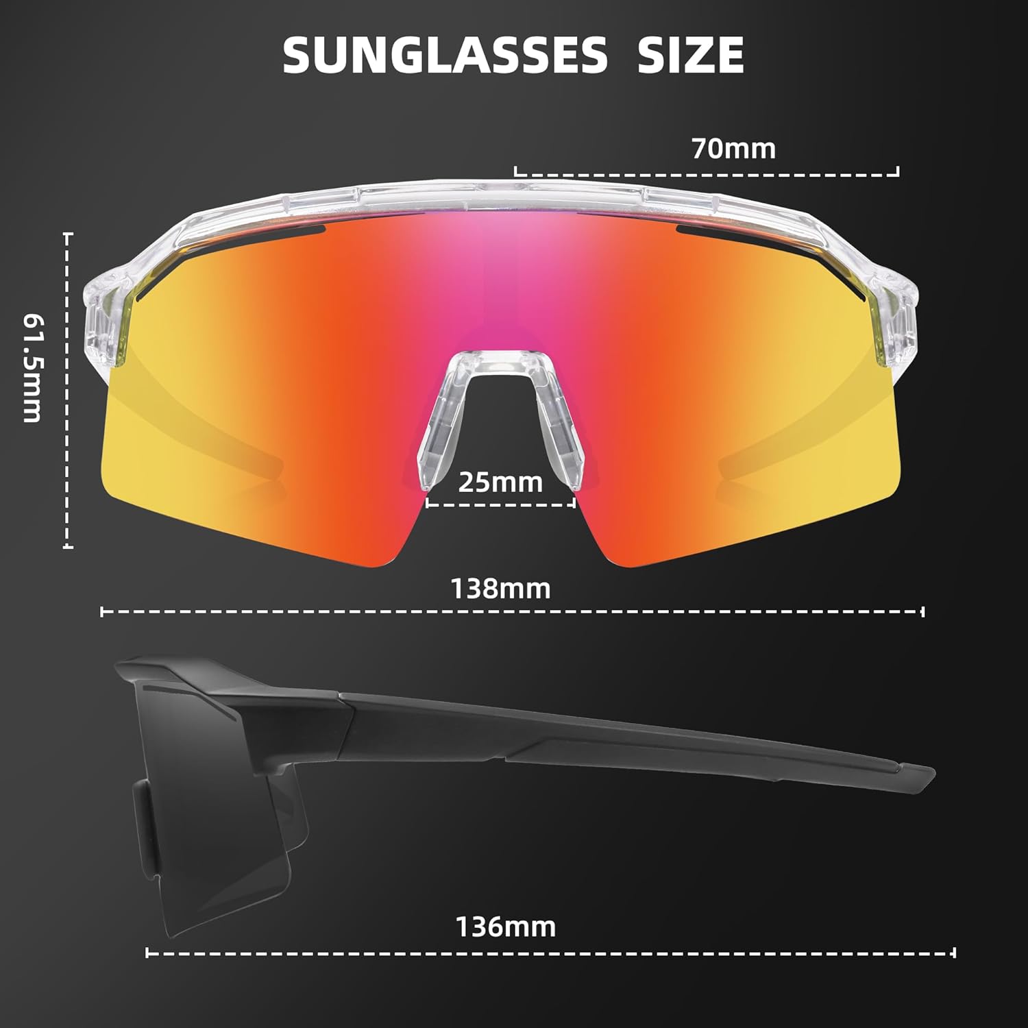 Sunbowglint Sports Sunglasses for Men Women Unbreakable UV400 Protection Goggles Baseball Running Cycling Glasses - Image 7