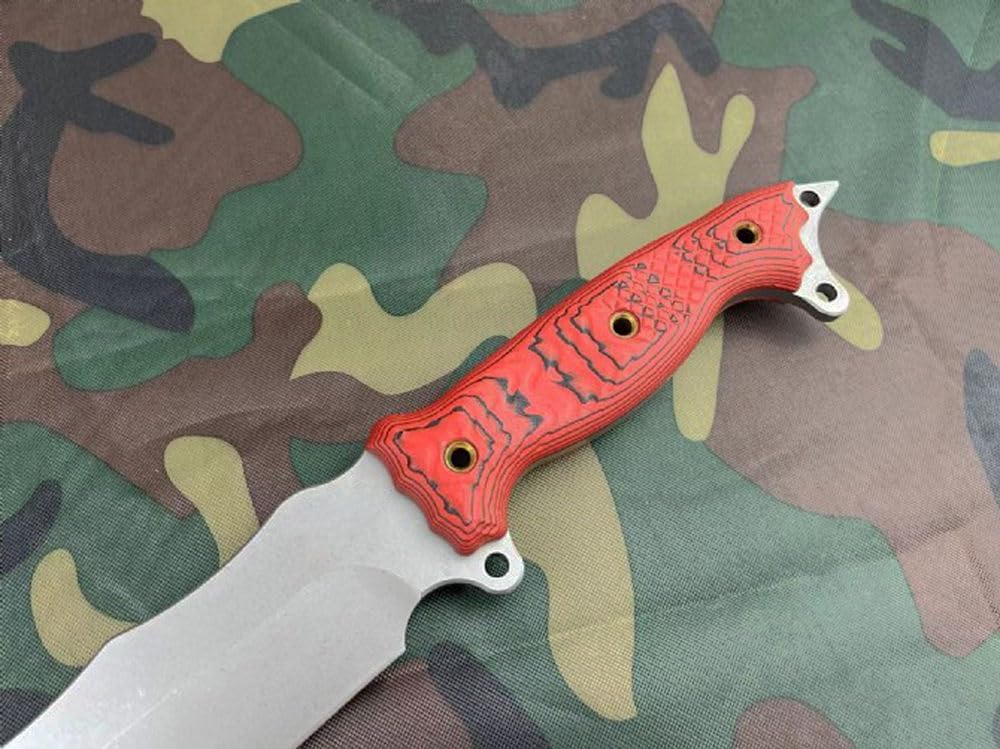 Genérico TEERMA PA6 Cuchillo Supervivencia Caza Monte bushcraft Camping Outdoor Campo - Con vaina cutánea, Se utiliza principalmente para la caza y el senderismo.