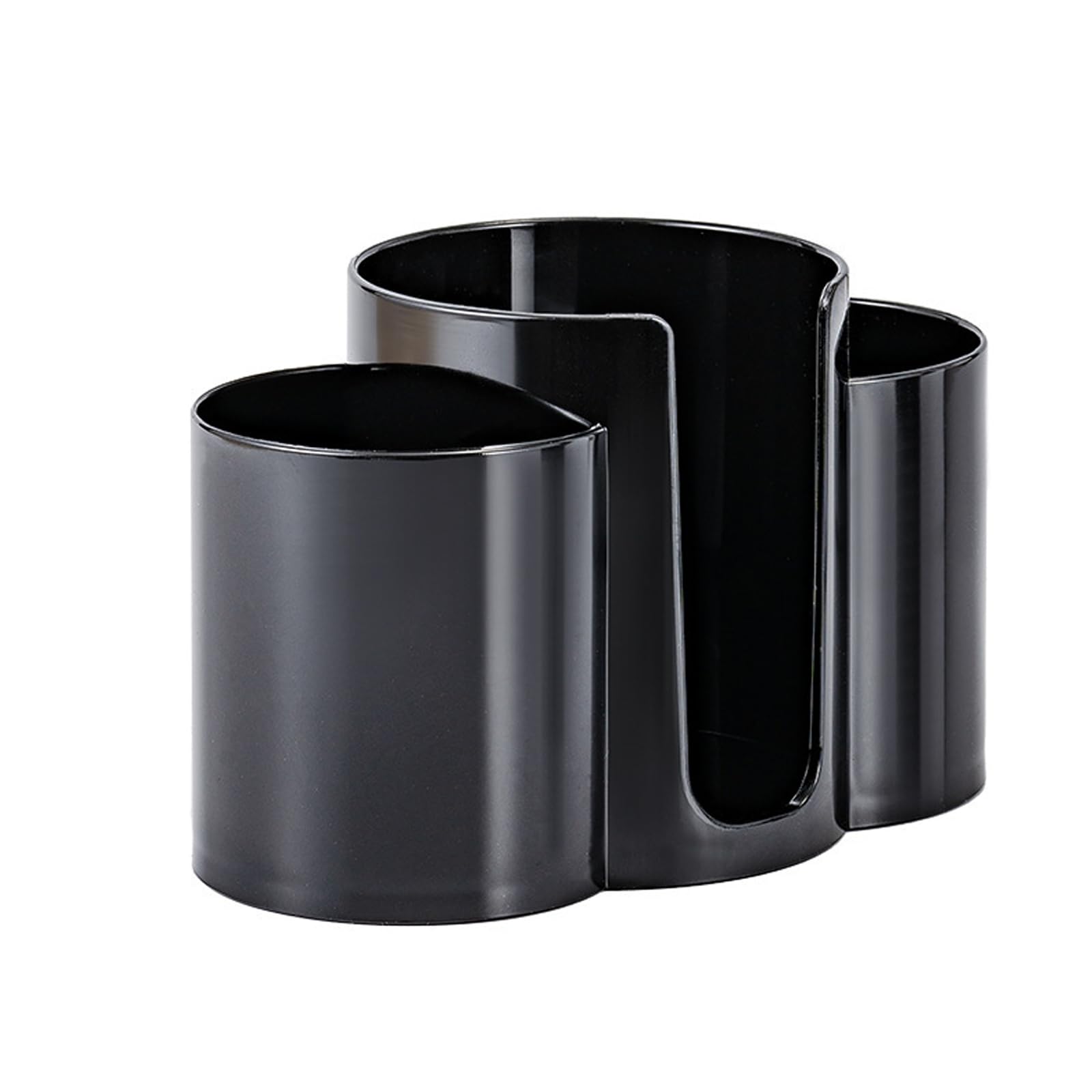 Carotoe Black Multipurpose Clear Cosmetic Storage Container Sturdy Desktop Organizers For Cotton Swabs And Pads Makeup Storage Solution