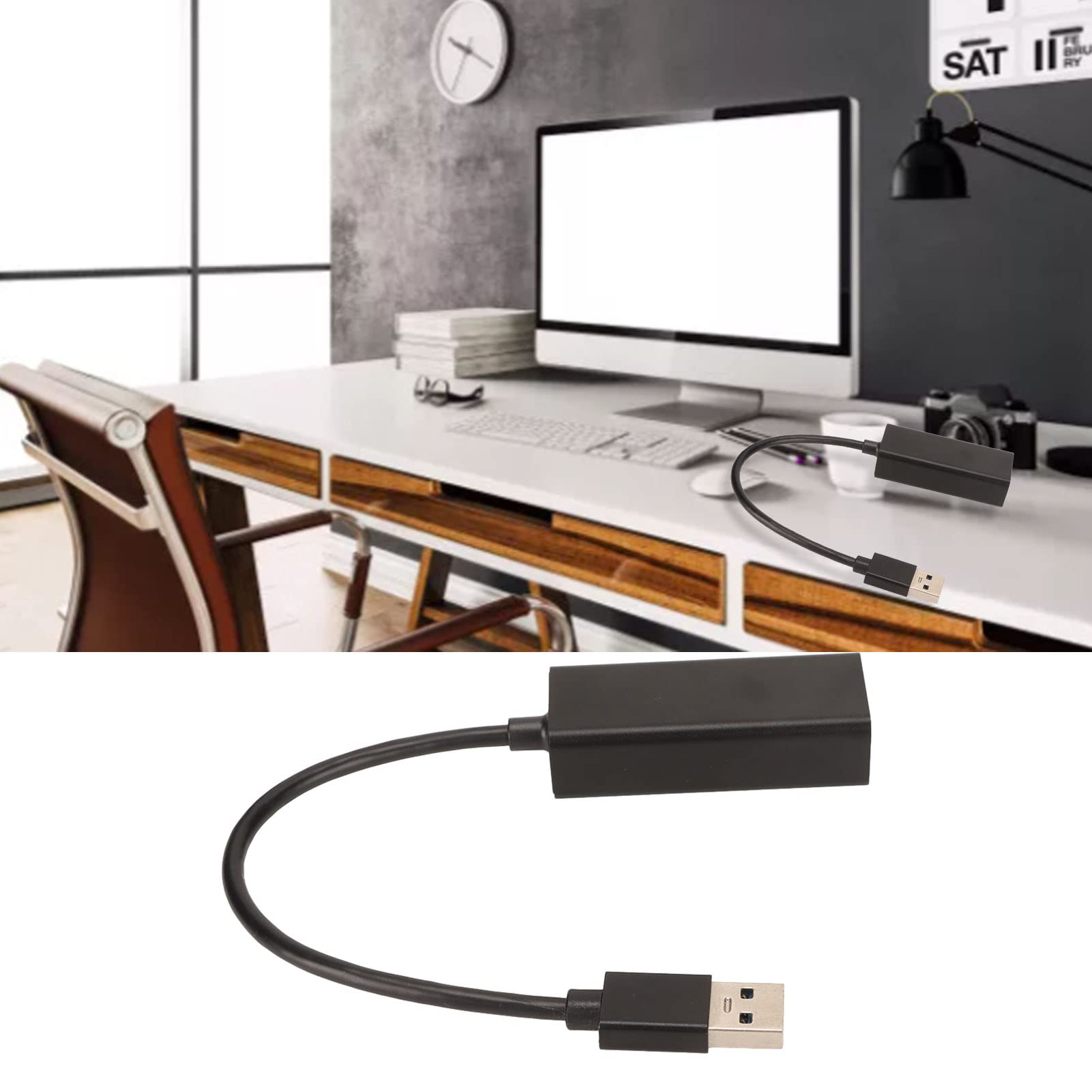 Adapter Ethernet USB C do RJ 45, technologia DSP Technologia sygnału mieszanego Tryb Adaptacyjna korekcja 10 Mbs RTL8156B Adapter Ethernet USB, redukcja dźwięku pogłosu dla laptopa