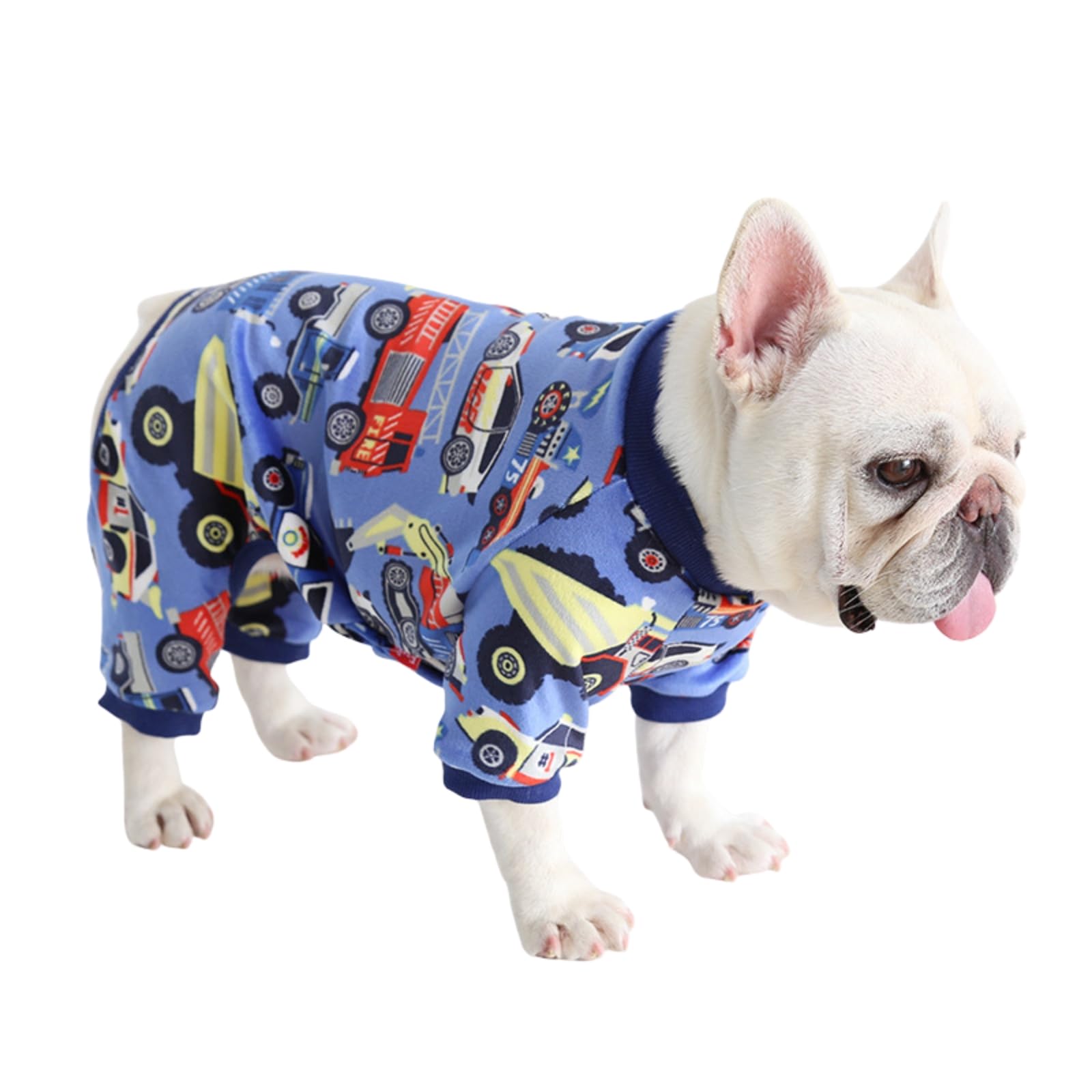 BT Bear Fat Dog Clothes,Autumn Winter Soft Warm Dog Pajamas Jumpsuit Pug Bulldog Onesies Clothes Costume for Cats Puppy Small Dogs Medium Dogs (Blue, XS) — image 1