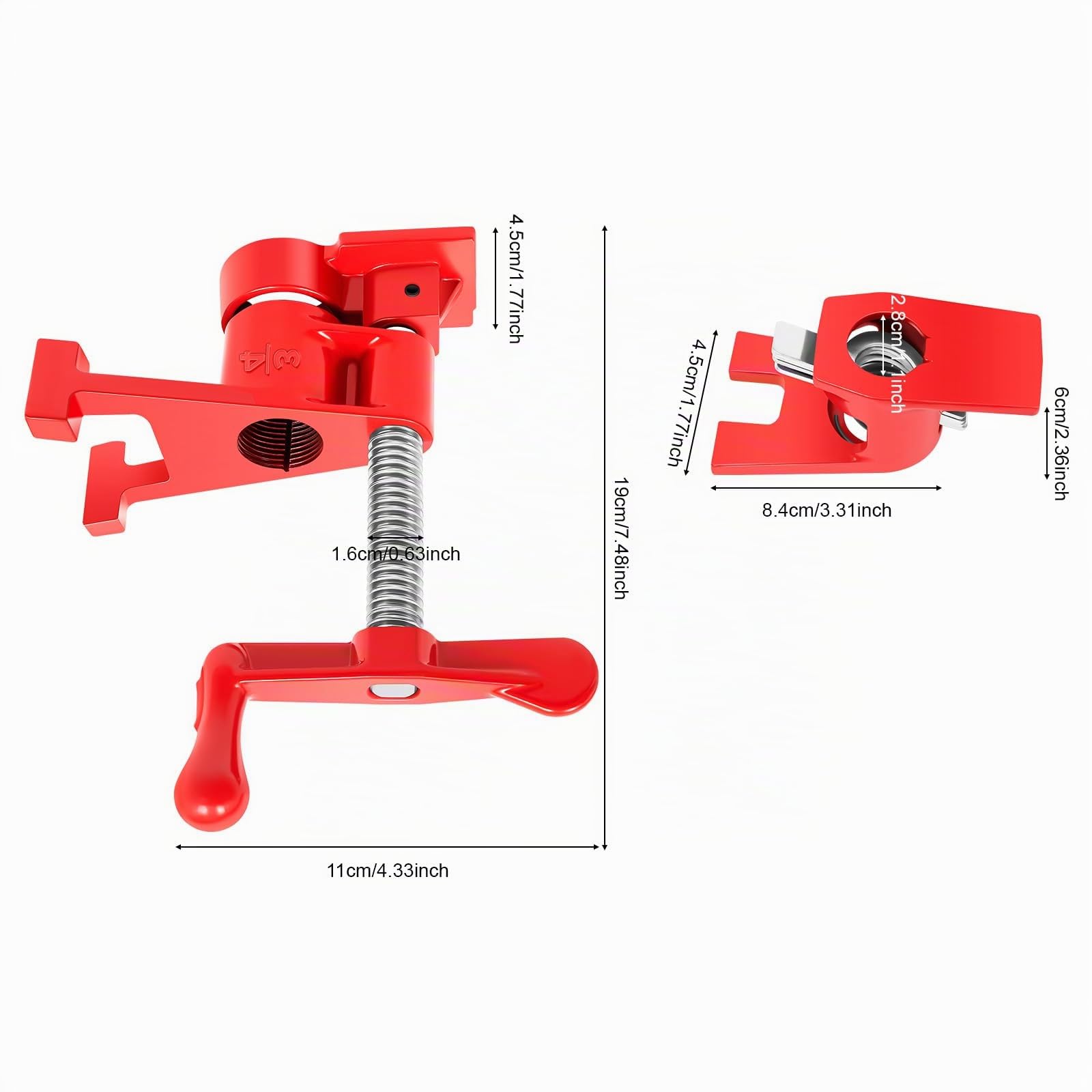 Ensemble de 4 serre-joints à vis en métal de 3/4" - Colliers de serrage pour tuyau - Serre-tubes - Serre-joints à bois - BRRIDE
