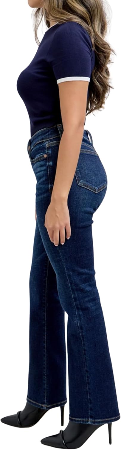 Judy Blue Mid Rise Dark Wash Classic Bootcut, PETITE 29" Inseam - Image 5