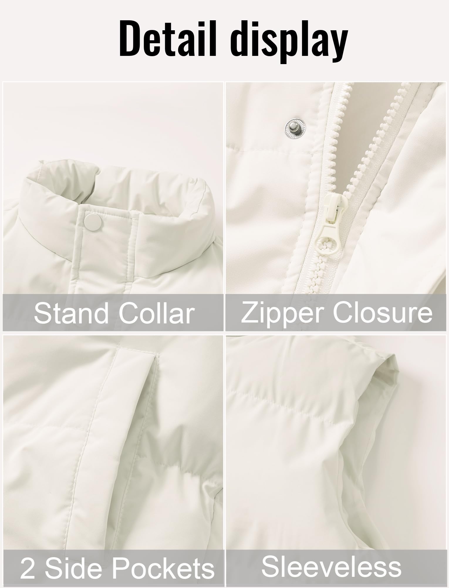 FEOYA Donna Gilet Corto a Sbuffo Gilet Trapuntato Gilet Senza Maniche Giacca Invernale Gilet Invernale Caldo con Tasche