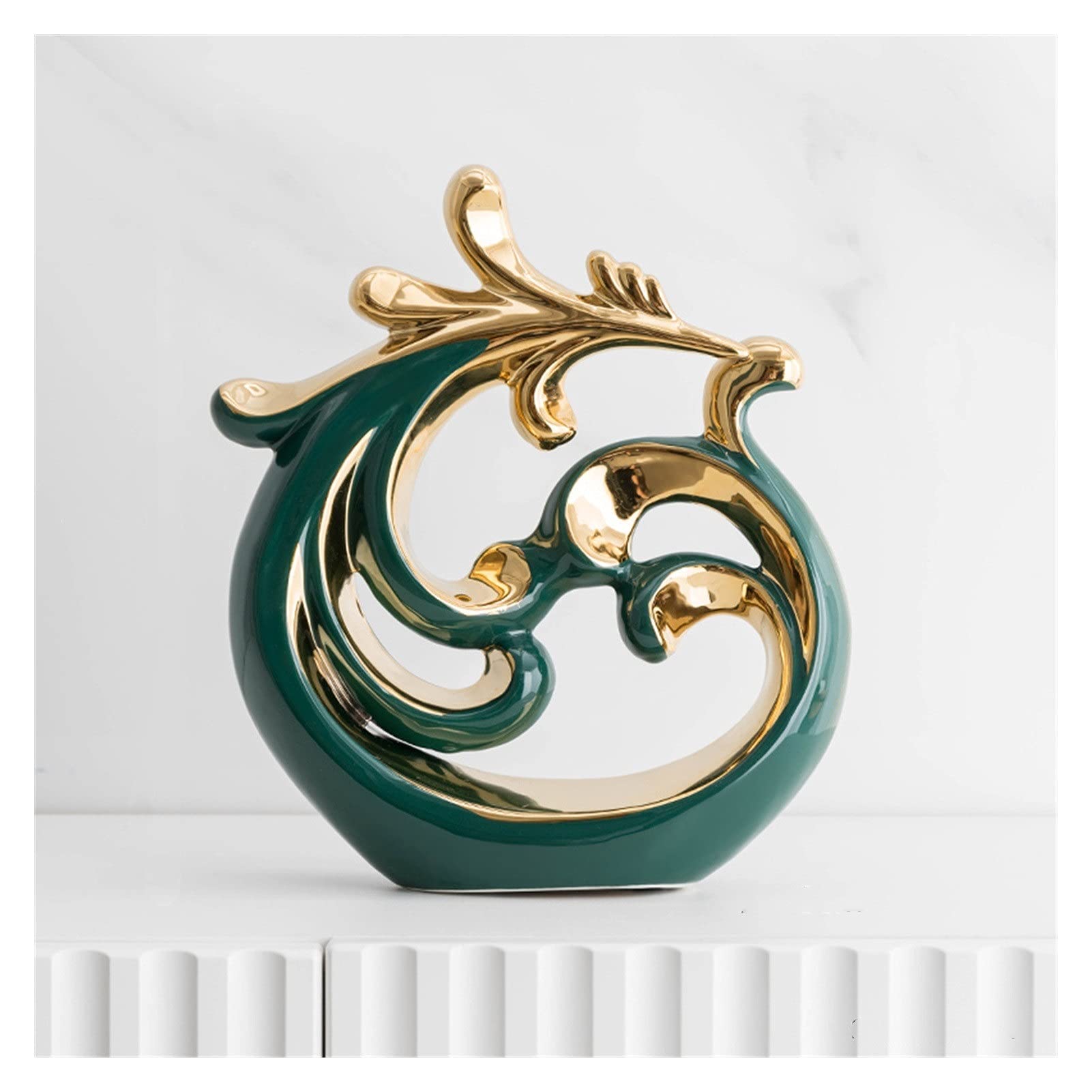Nowoczesna sztuka abstrakcyjna rzeźba ceramiczna statuetka dekoracja domu akcesoria salon dekoracja biura biurko dekoracja rzemiosło (kolor: Ptak - 26 cm)