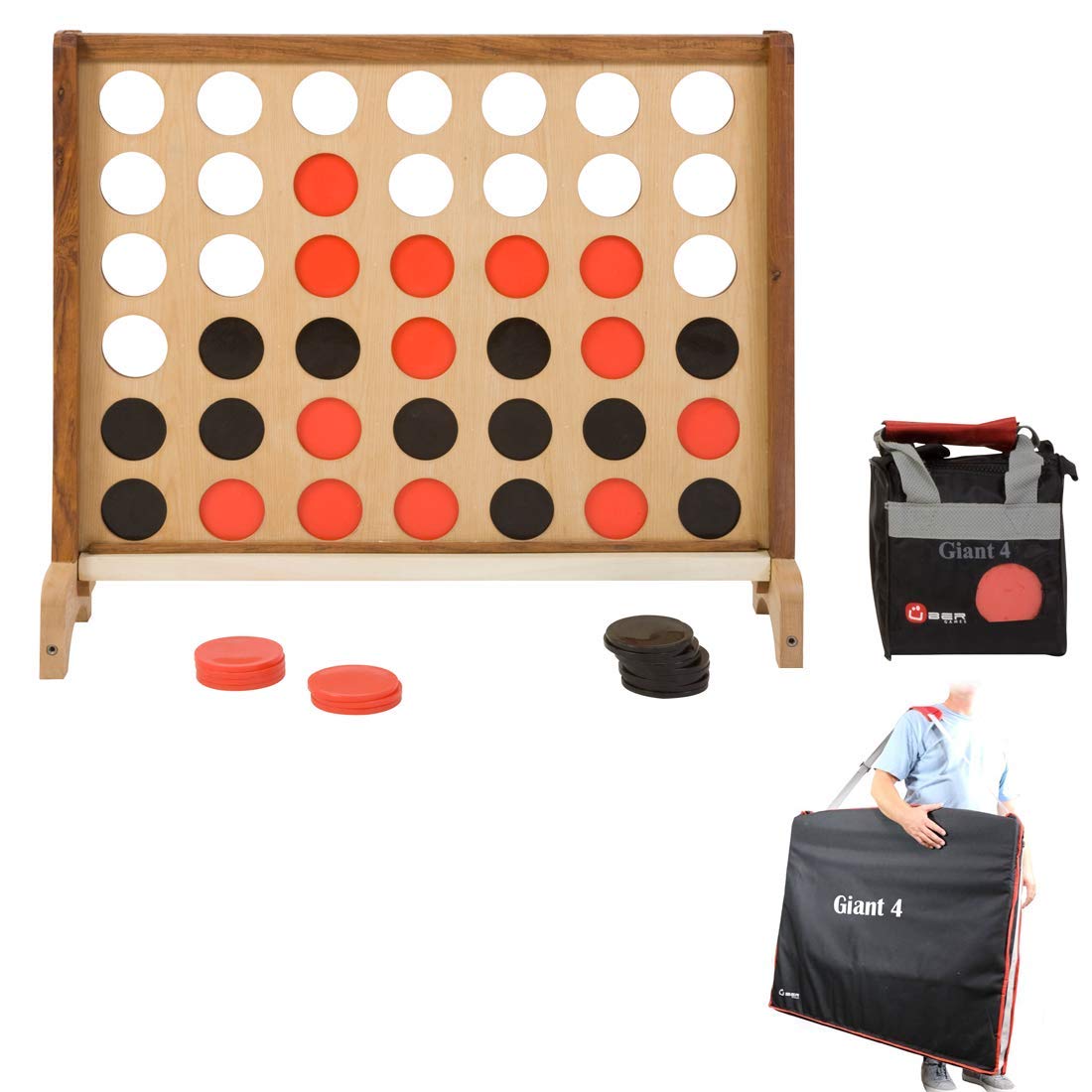 Ubergames XL Cztery wygrane, wysokość 83 cm, górna część 4, XXL – z twardego drewna ECO (z torbą)