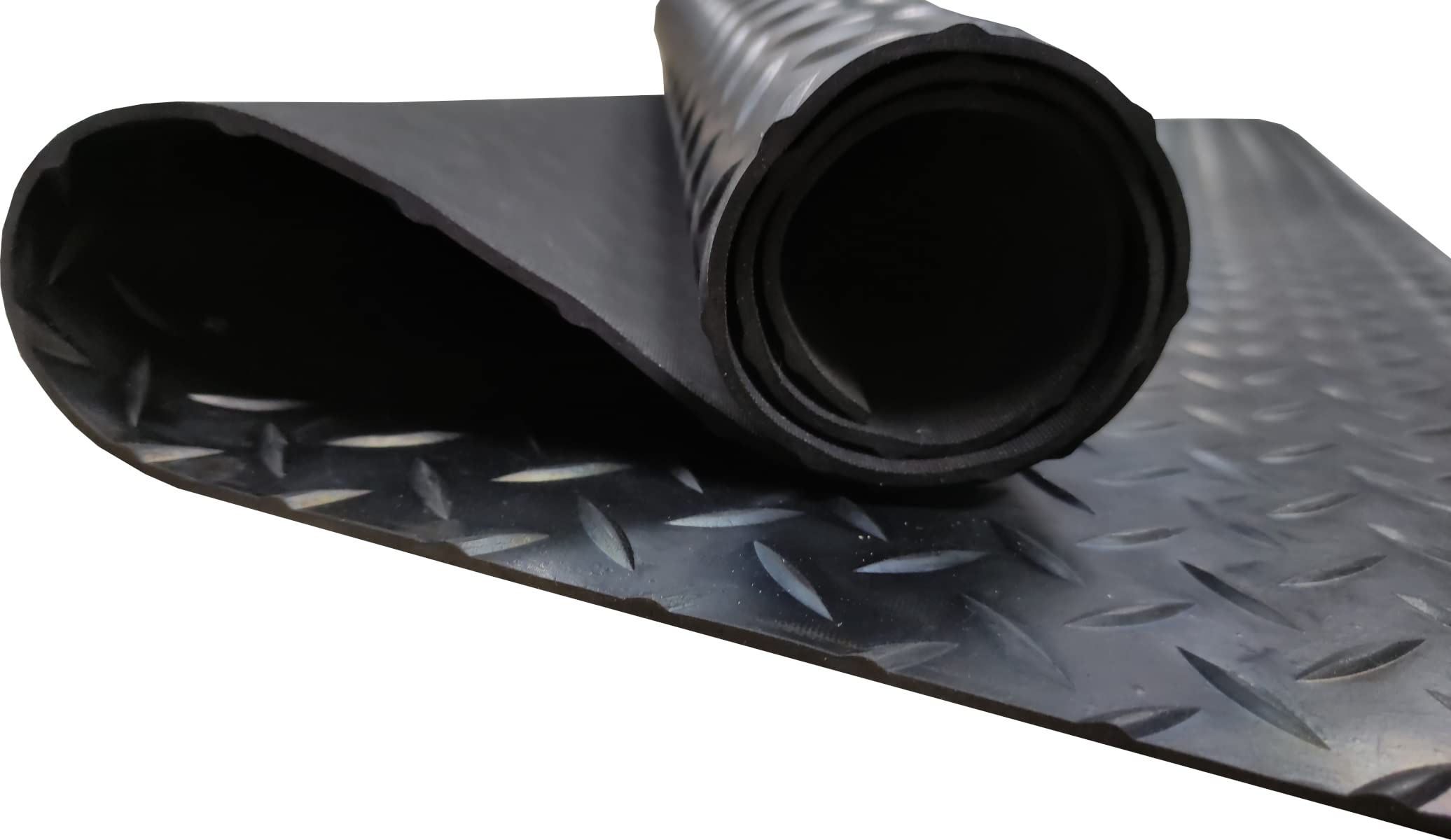 Revestimiento de Caucho Antideslizante | Suelo de Goma PVC Negro 3mm Diseño Estrias (140_x_900 CM)