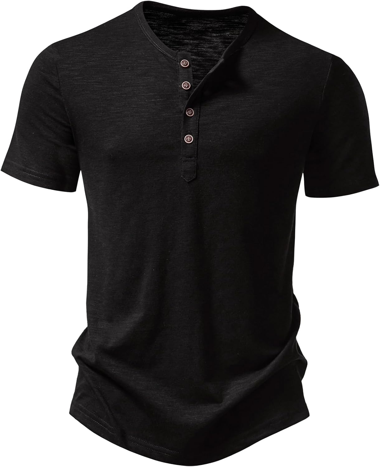 JEMITOP Men's Stretchy Short Sleeve Slim Fit Henley T-Shirt Casual Cotton 4 Buttons Tee Shirts - Image 4