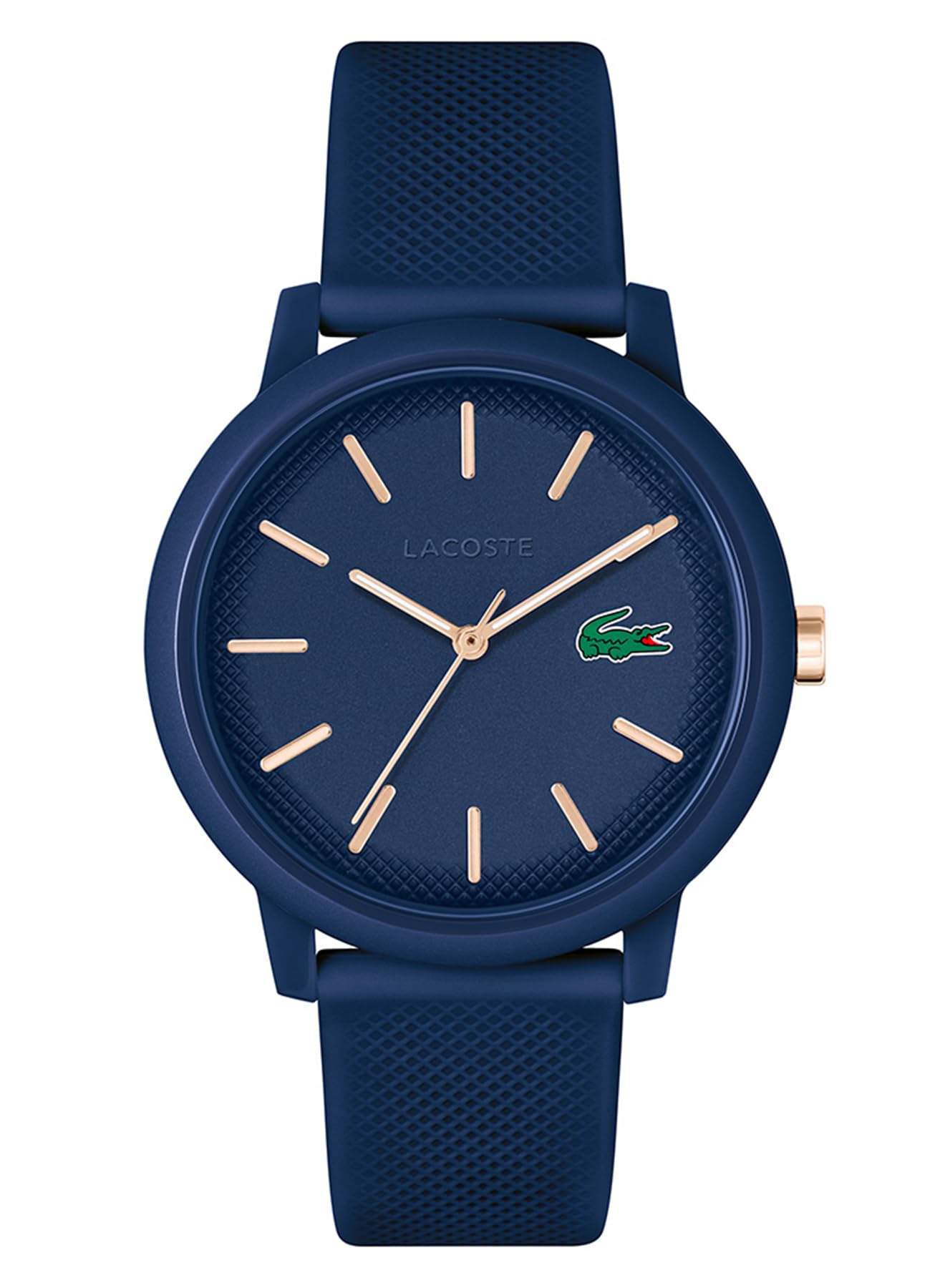 Lacoste Orologio Analogico al Quarzo da Uomo o da Donna Collezione Lacoste.12.12. con un elegante braccialetto in silicone con texture Petit Piqué