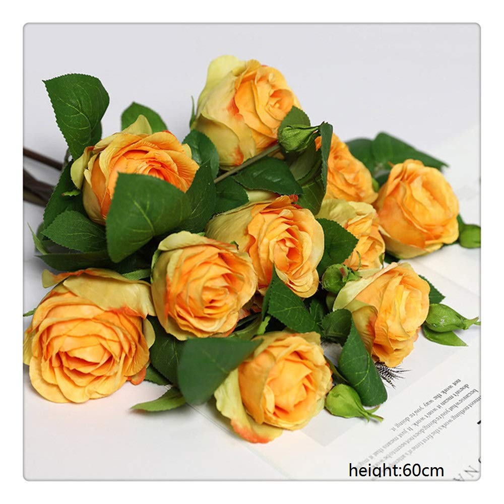 Artificielle Rose Fleur Simulation Bouquet en Plastique Faux Fleur Ensemble Décoration Intérieure Salon Chambre Décor À La Maison Floral 60cm