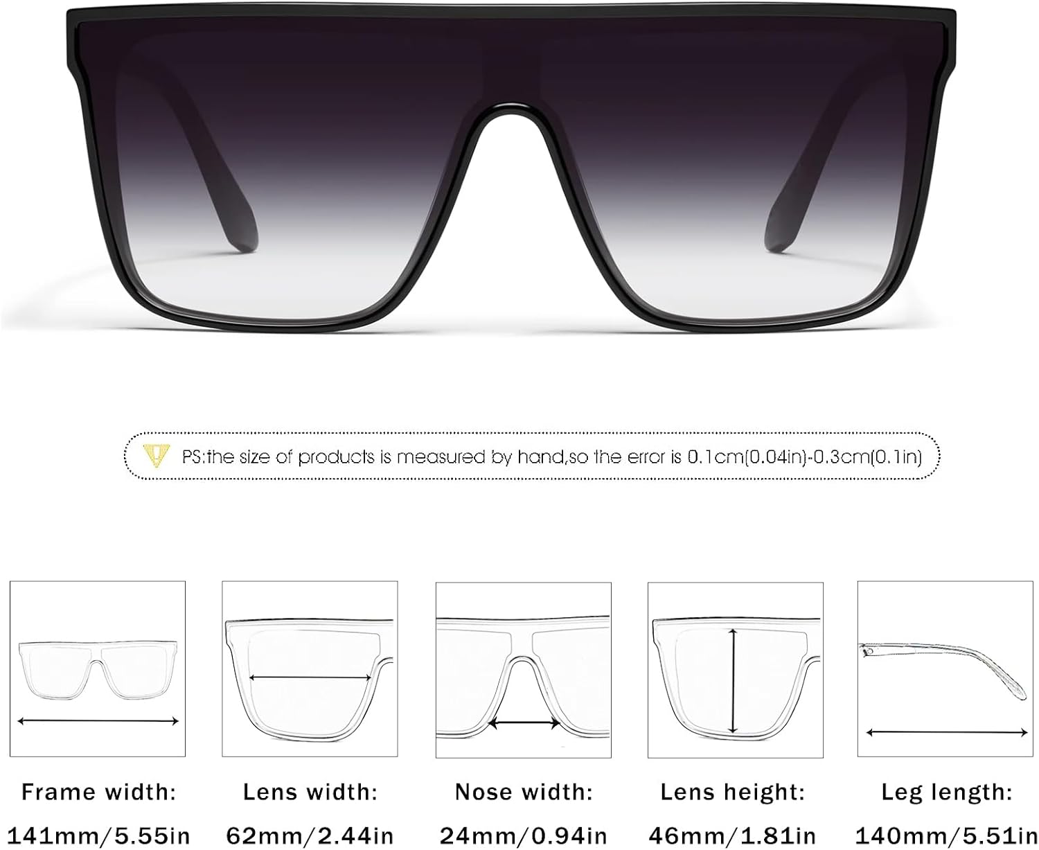 OSAGAMA Luxury Square Sunglasses for Women Men Unisex Lightweight Trendy Flat Top Sun Glasses Shades - Image 4