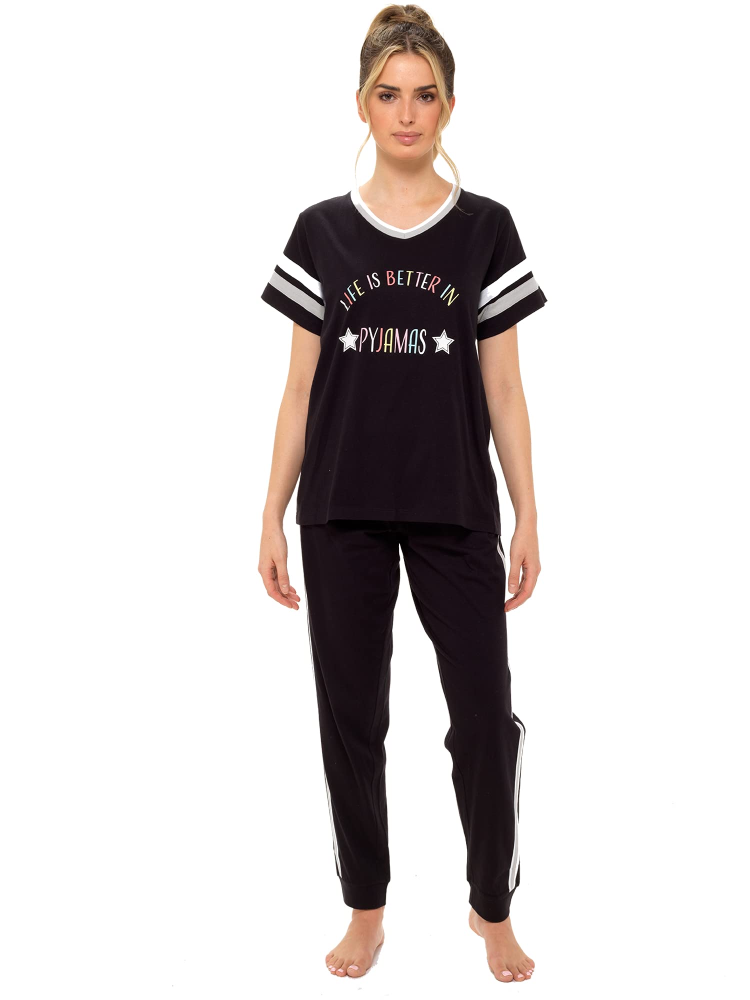 INSIGNIALadies Cotton Pyjamas Short Sleeve Sets With Pockets