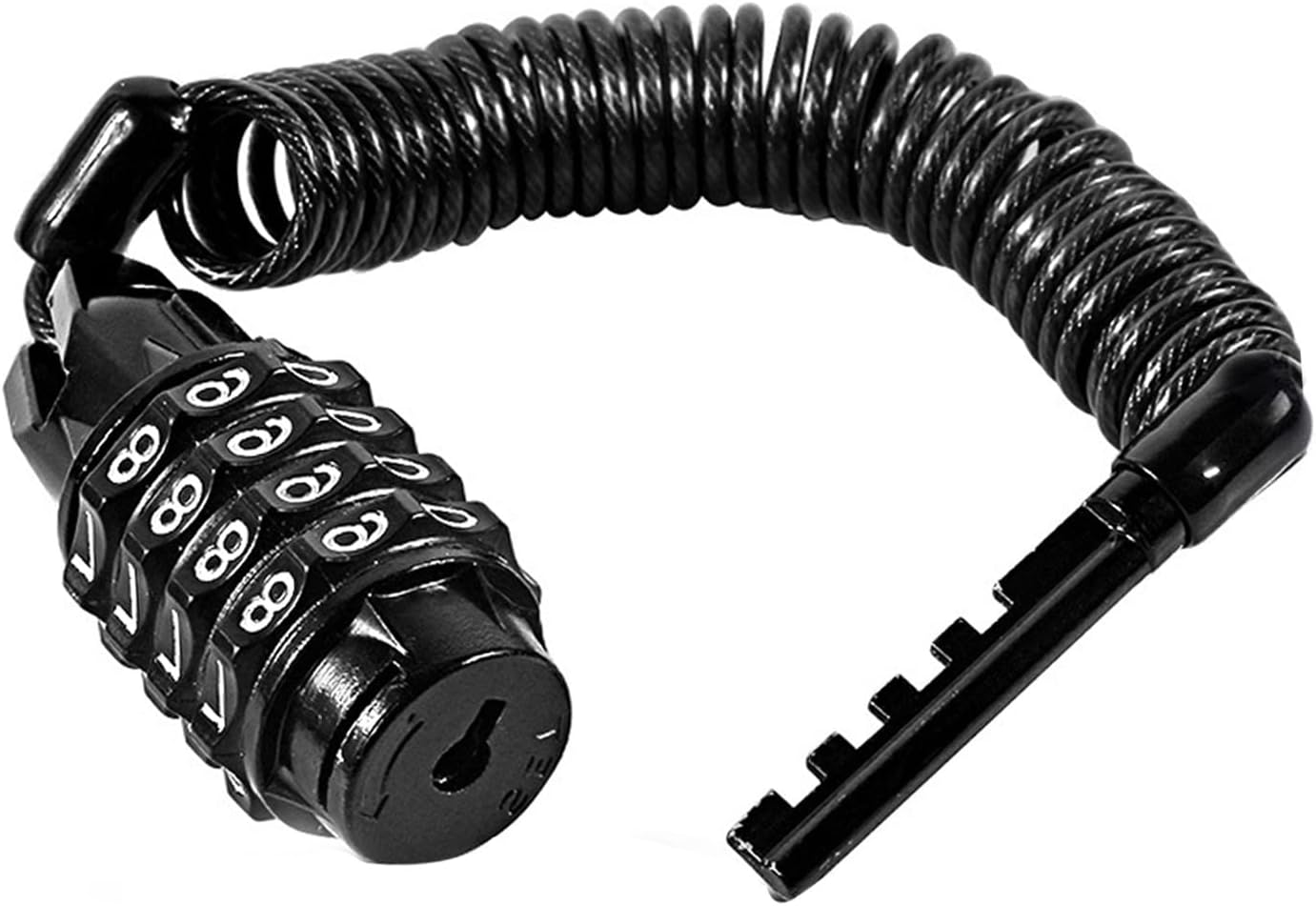 HUAZEXINX 4Digit Resettable Security Bicycle Lock, Black