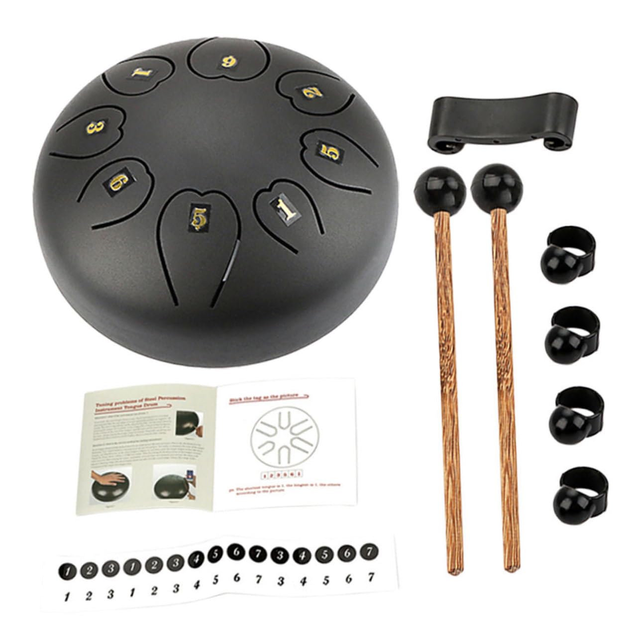 Instrumento de Percusión de Lengüeta Negro, de Metal y Madera, de Mano, Fácil de Aprender, para Ceremonia Religiosa y Música