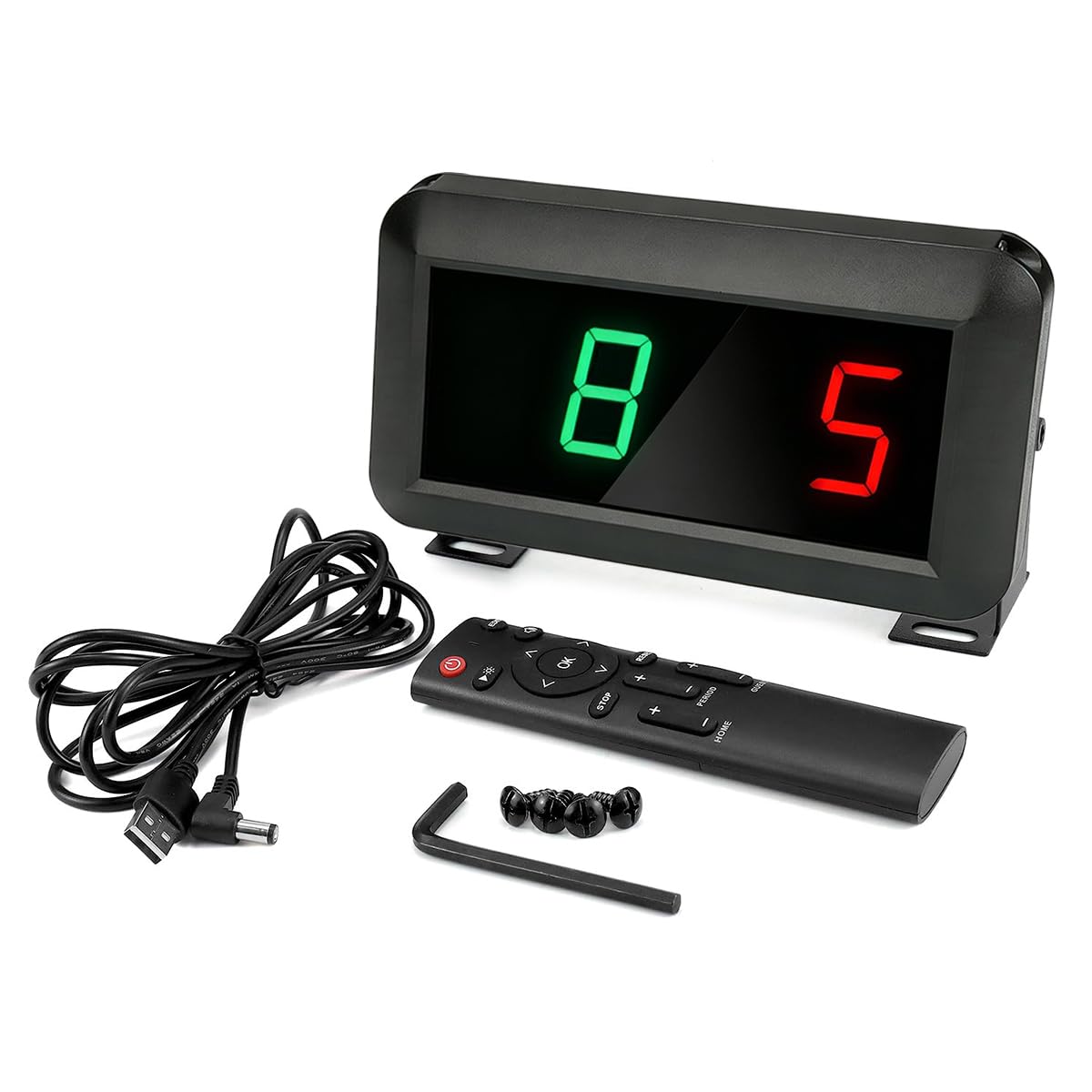 Riven Marcador deportivo electrónico 0-99 con control remoto distancia 18 m, marcador portátil con brillo ajustable
