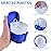 KISEER 2 Pack Colors Denture Bath Case Cup Box Holder Storage Soak Container with Strainer Basket for Travel Cleaning (Light Blue and Blue)