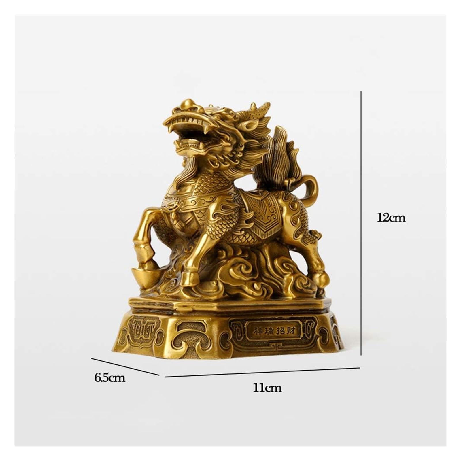 RLKHXBS Tabletop Feng Shui Chi Lin/Kei Loon/Qi Lin Kirin Statue Ornaments, Puro Artigianato di Rame Kirin Furnings, per la Decorazione dell'ufficio Recensione della casa di congratulazioni, a ~
