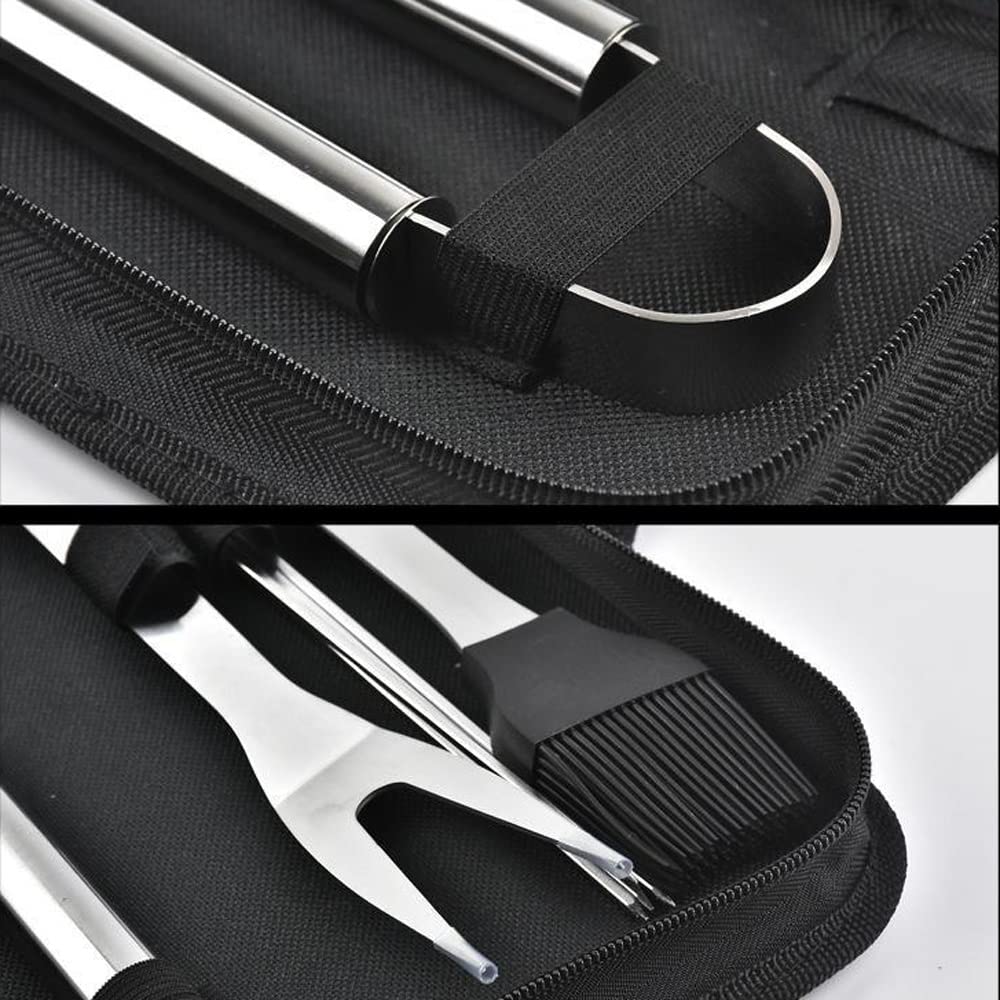 BBQ-Grill-Werkzeugset mit Koffer – 9-teiliges Grillset aus Edelstahl mit tragbarer Tasche, Grill-Werkzeugset für den Außenbereich für Camping im Hinterhof,