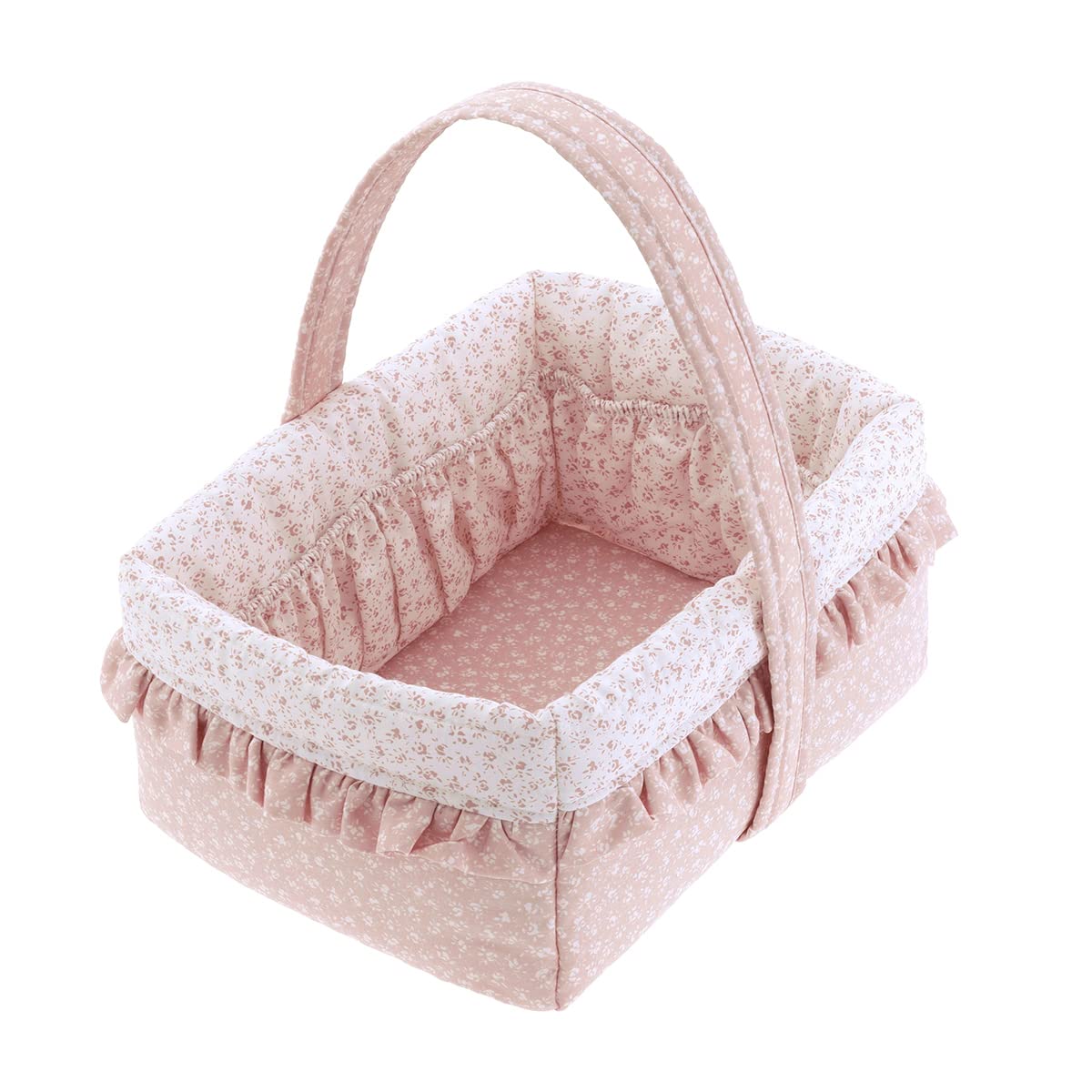 Cambrass Baby-Aufbewahrungskorb Mit Zellophan - 22,5x29x29 Cm, Liberty Rosa, Mit Innentaschen
