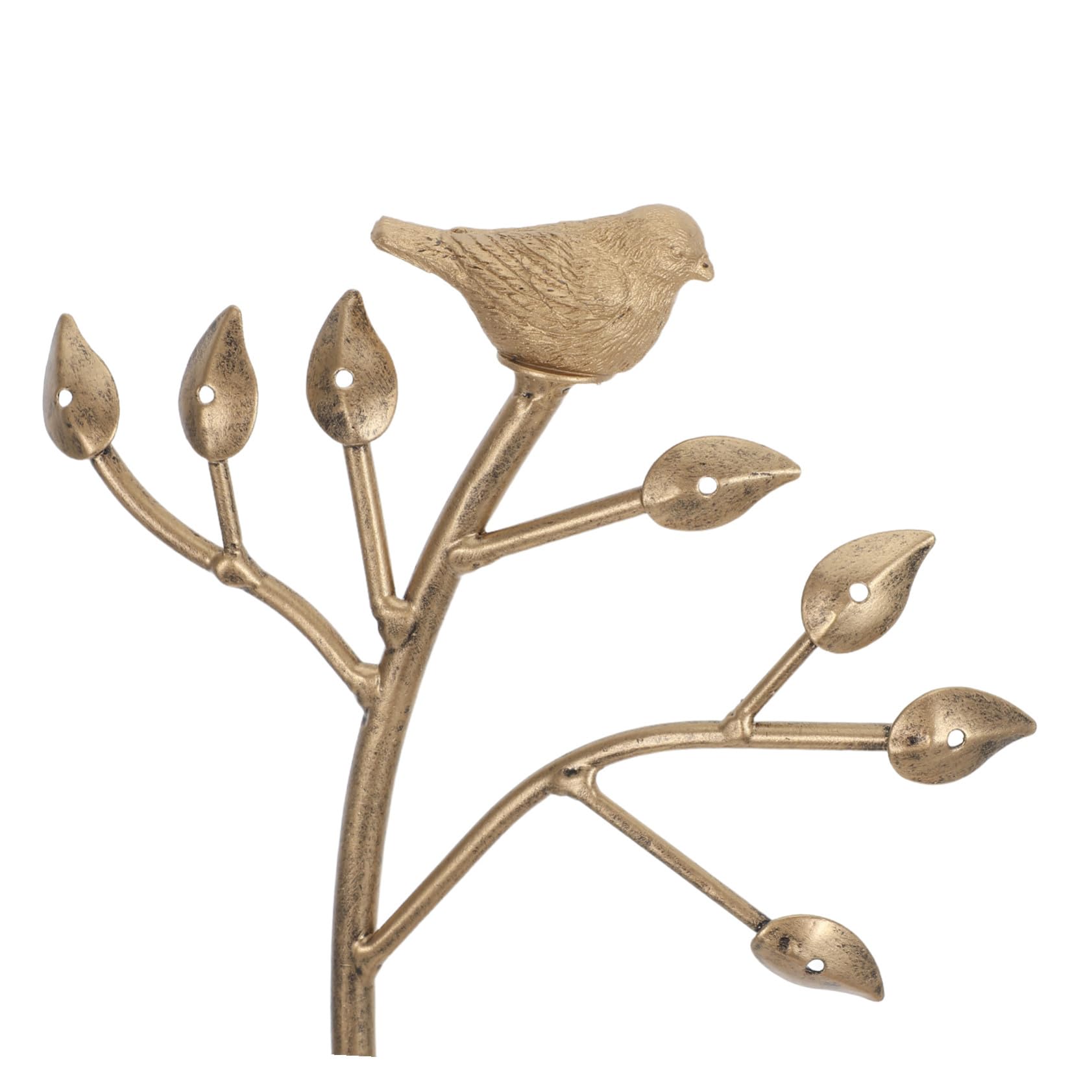 Zerodeko Présentoir à Bijoux en Fer et Bois Forme D'arbre à Oiseaux Organisateur de Colliers et Boucles Oreilles pour Rangement Bijoux Organisateur Vanité Féminine