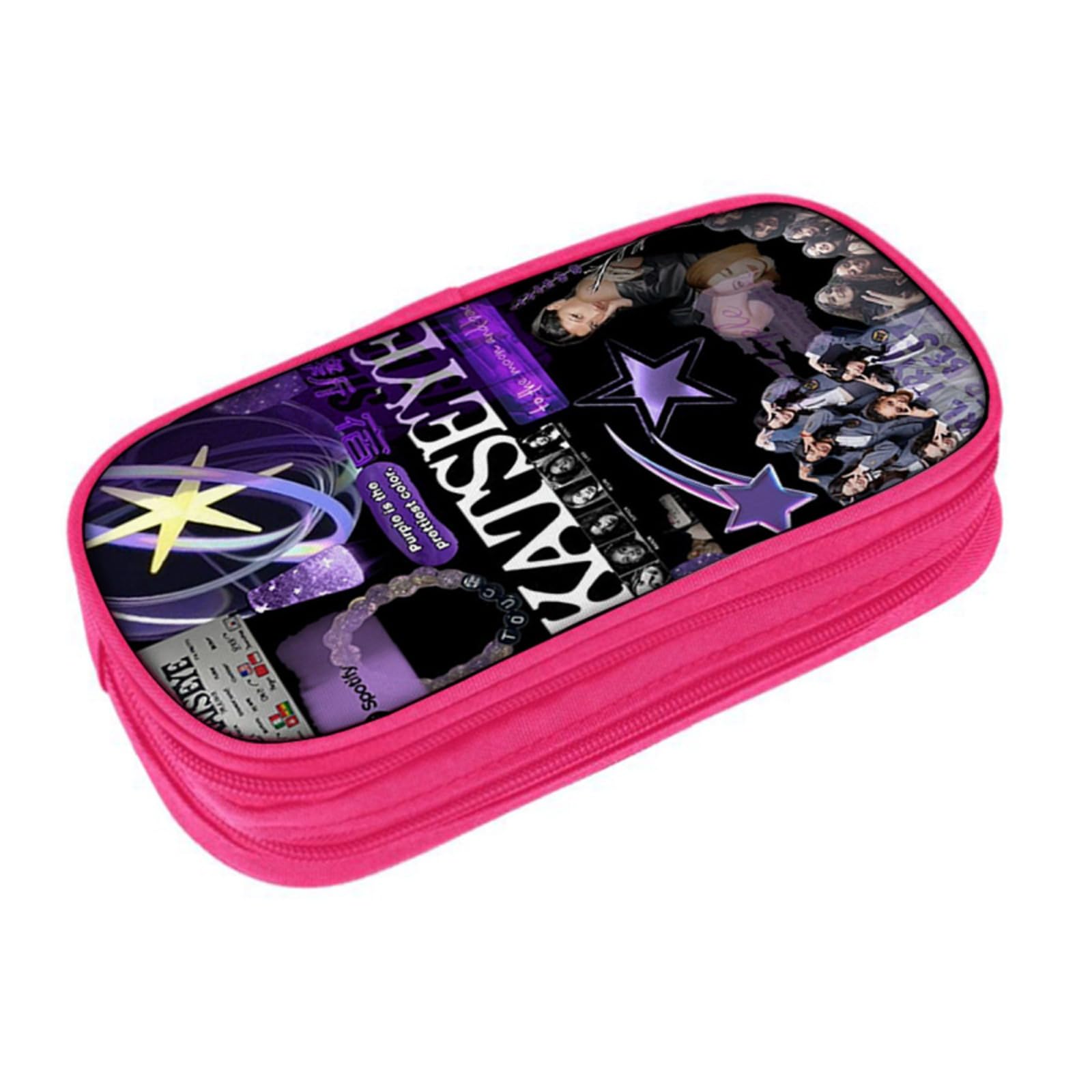 Pink Double-Layered School Pencil case,Childrens Pencil Bag