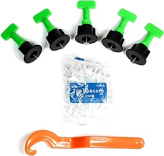 DK Tools - 50 Tile Levelers and 100 | ⅛" Tile Spacer Kit, Tile Spacer Tiling Tool Wall Floor, Tile Spacers 1/8 inch Tile levelers Set System Construction for Building Walls & Floors
