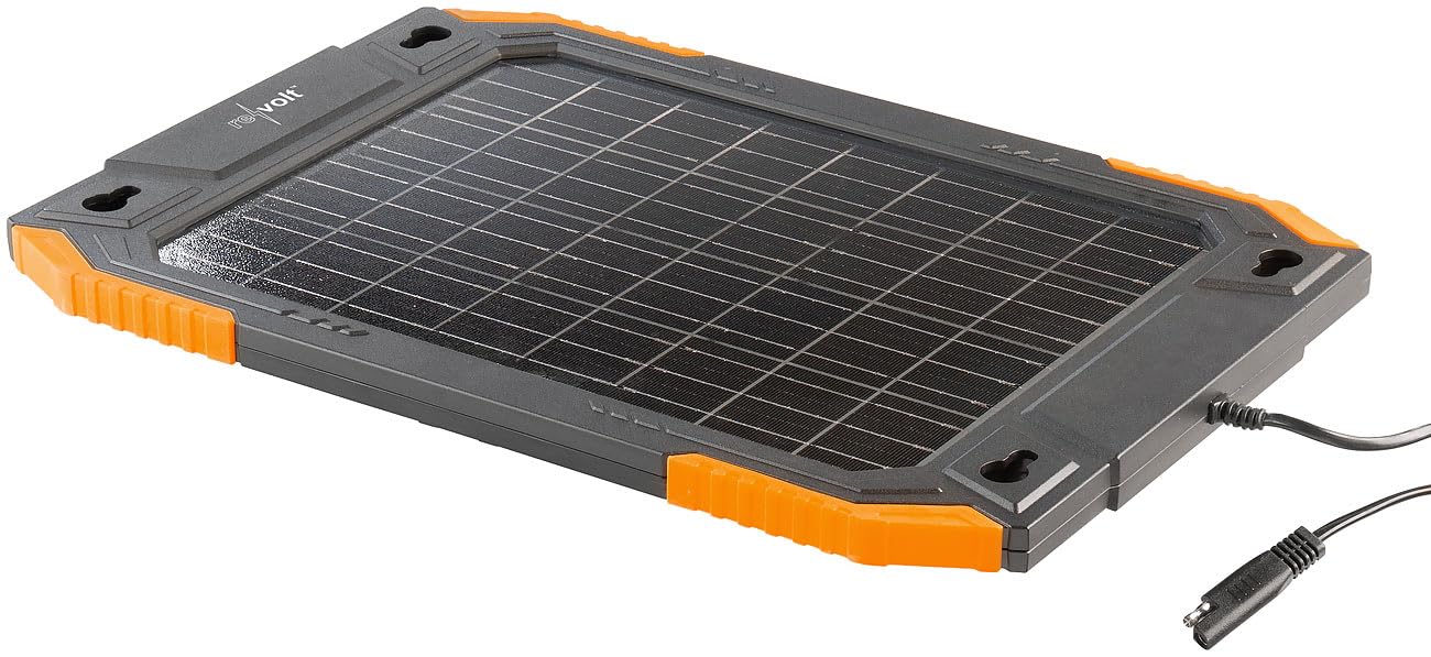 revolt Solarlader: Bifaziales Solar-Ladegerät für Kfz-/Wohnmobil-Batterien, 12 V, 13 Watt (Solar Batterieladegerät, Auto, Winter)