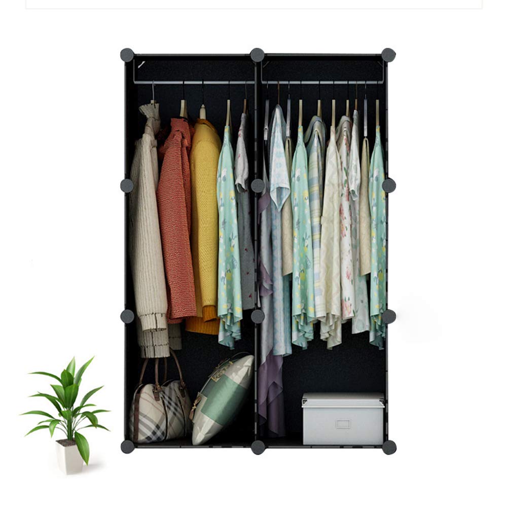 Eulenke Armario de Cubos de plástico: Sistema de 16 Cubos de plástico Resistente, 2 Barras para Ropa, 8 Puertas y vestidor. Capacidad de 10 kg por Cubo. Montaje fácil, Accesorios incluidos.