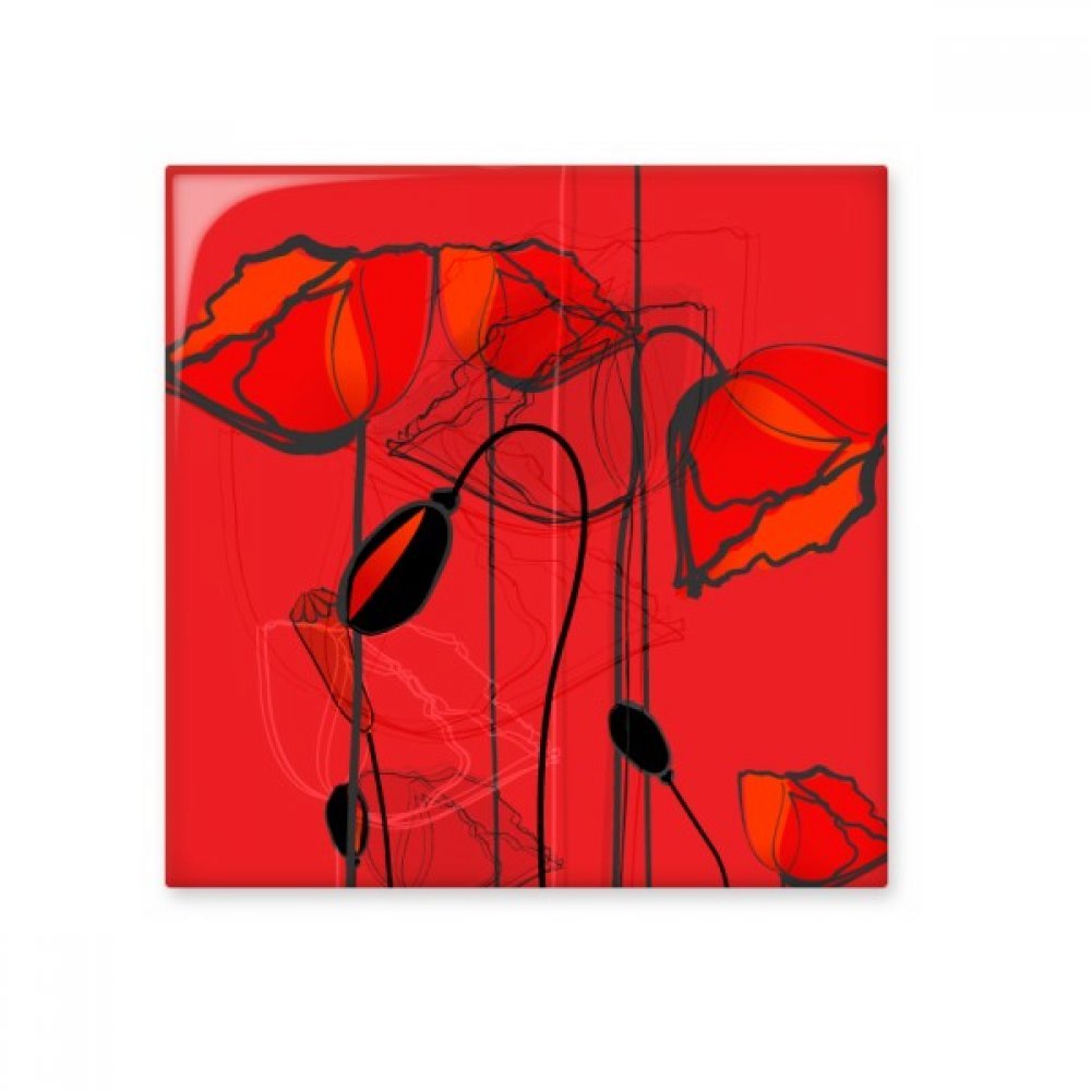 Coquelicot abstrait en céramique brillant, idée cadeau artisanal original
