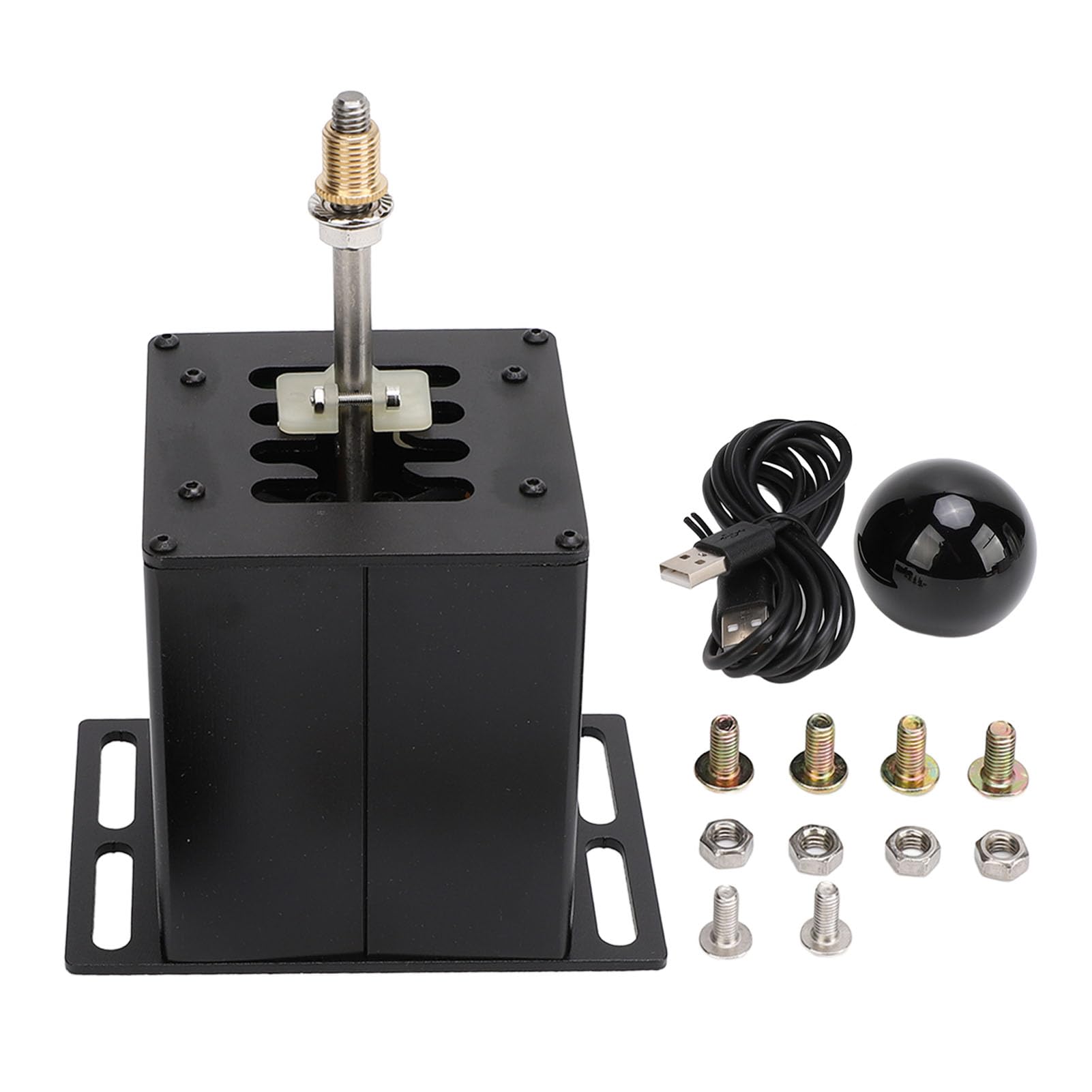 FAUOSWUK Simulatore di Gioco di Corse USB con Marcia 7+R H Altamente Simulato per Volante G29 G27 G25 G920 T300RS GT, Plug and Play, per Appassionati di Giochi di Corse, Lega di Alluminio Nero