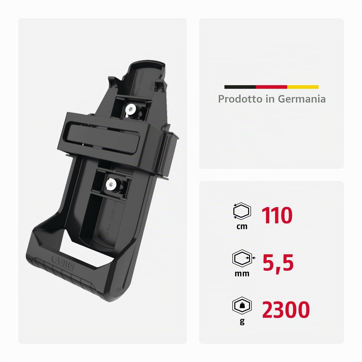ABUS Faltschloss BORDO One 6500A con telecomando e supporto, 110 cm | Lucchetto bici con allarme, SmartX Bluetooth, ABUS One App, 100 dB, 110 cm, supporto SH