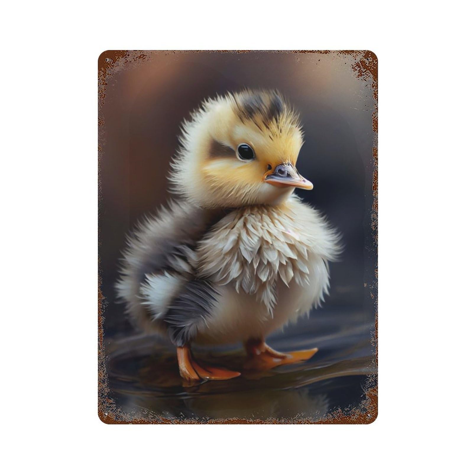 Duck Cute Animal Vintage Rust Metal Sign 15.7"x11.8", for Basement, Hobby Room And Garage Decor, Farmhouse Wall Decor