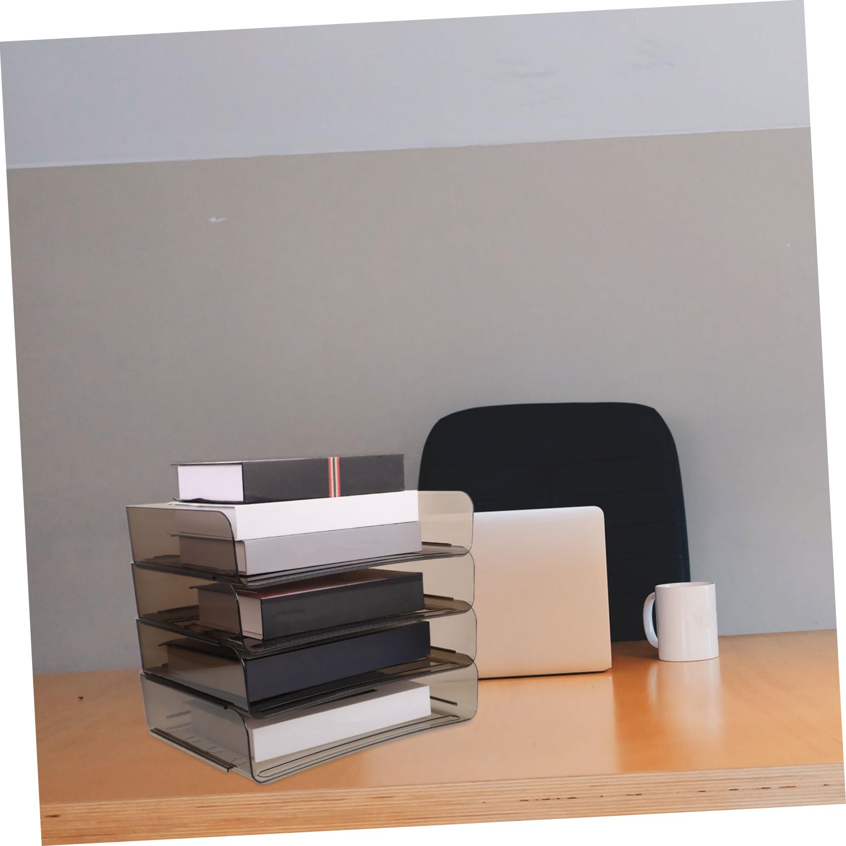 VILLCASE Estante para Documentos de Acrílico Transparente Organizador de Escritorio Multiusos para Almacenamiento de Papel Libros y Materiales de Oficina para Despacho
