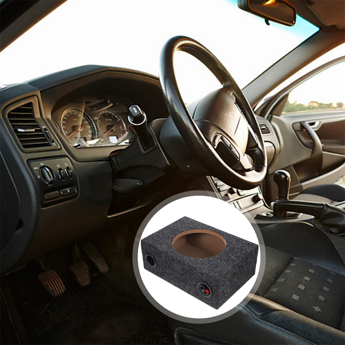 Subwoofer para Coche Caja De Madera Portátil Caja De Subwoofer para Automóvil y Camión para Sistema De Sonido Coche