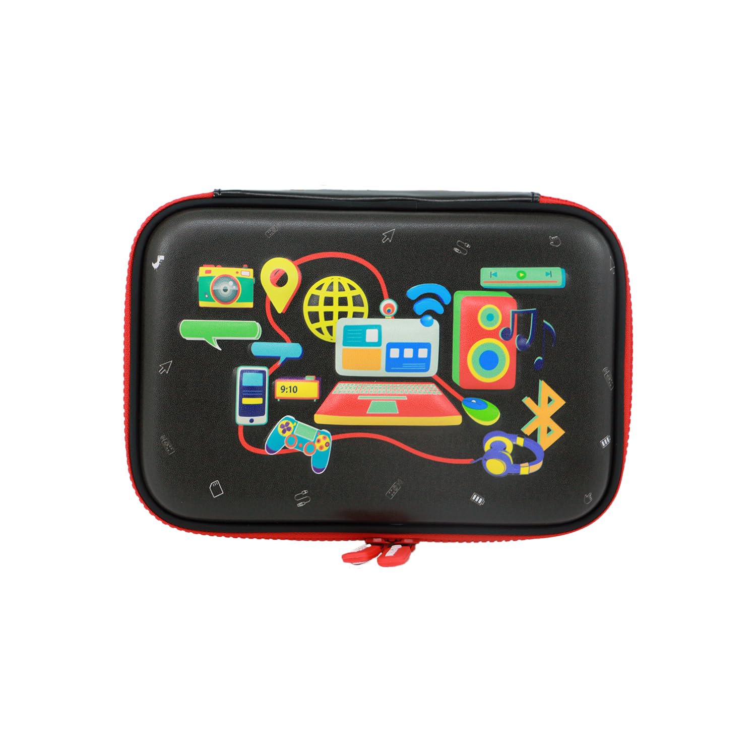 Ofsign Pencil Box, Large Capacity Pencil Pouch for Girls and Boys with Mesh Pocket, Aesthetic Pencil Case for Kids, Student, Stationery Items (Music Art, Black) (B092FXB252) Amazon Price History, Amazon Price Tracker